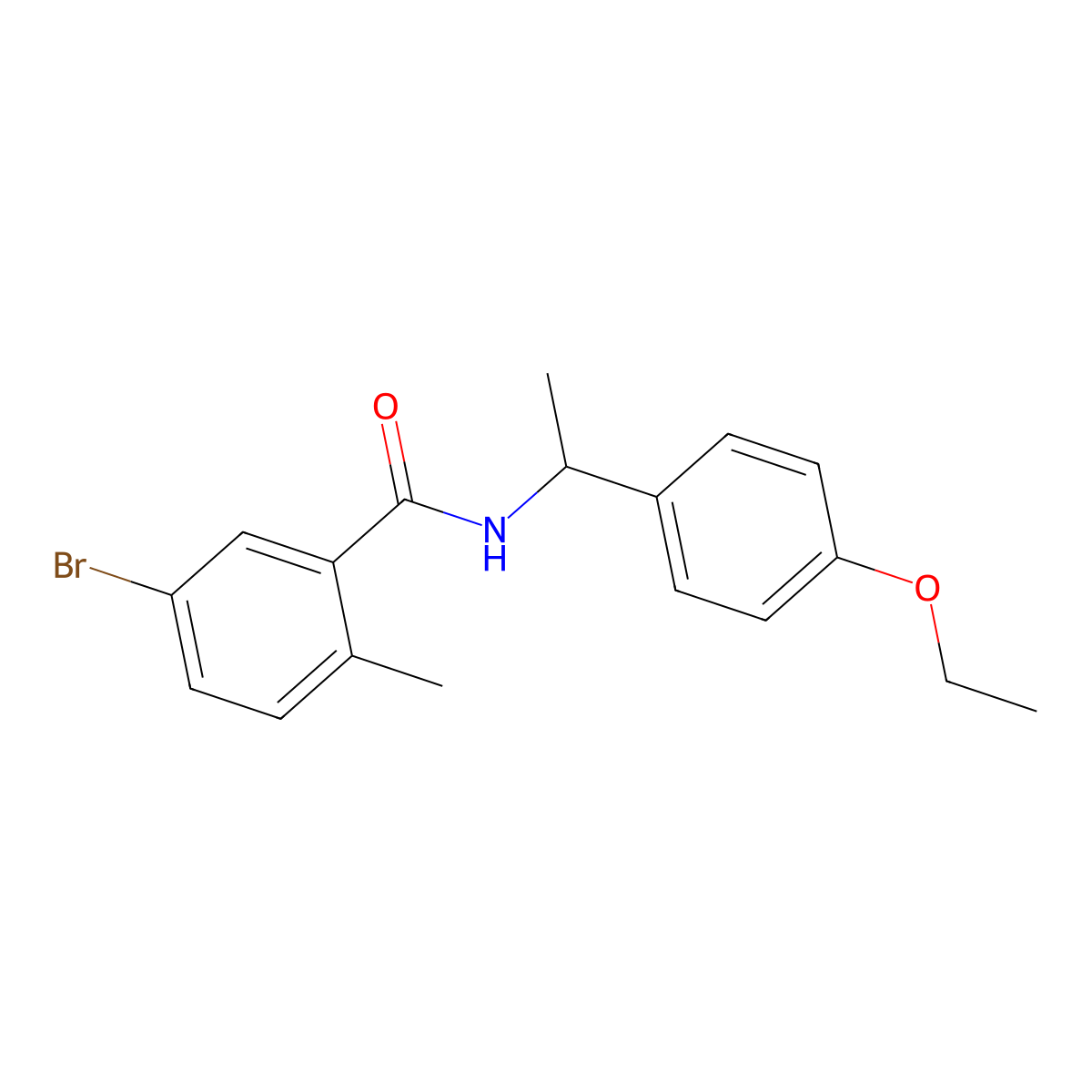 5-Bromo-N-[1-(4-ethoxyphenyl)ethyl]-2-methylbenzamide molecular structure, CAS 2375274-50-1