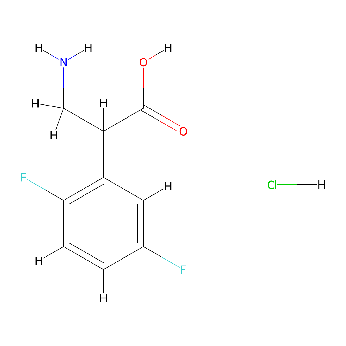 3-Amino-2-(2,5-difluorophenyl)propanoic acid hydrochloride molecular structure, CAS 2375274-51-2