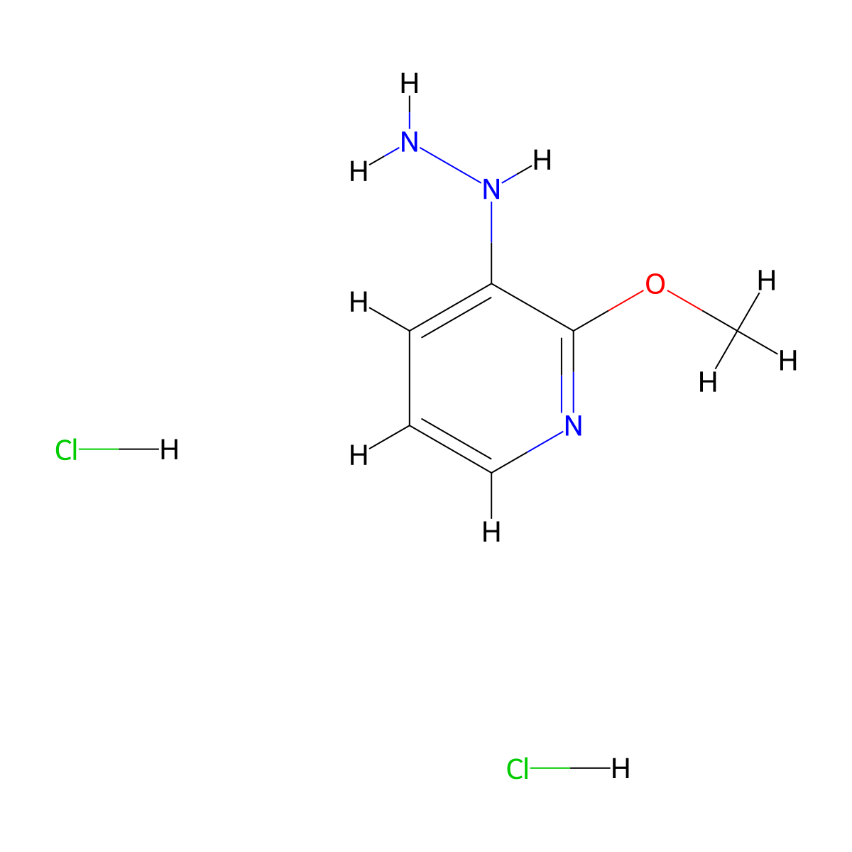3-Hydrazinyl-2-methoxypyridine dihydrochloride molecular structure, CAS 2375274-53-4