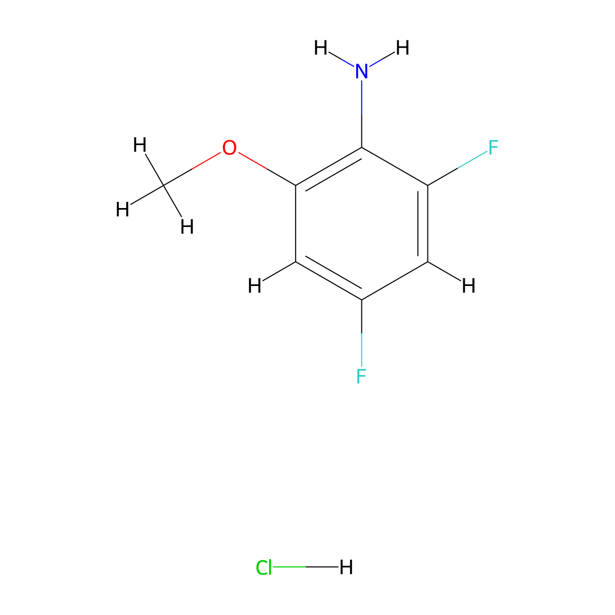 2,4-Difluoro-6-methoxyaniline hydrochloride molecular structure, CAS 2375274-55-6
