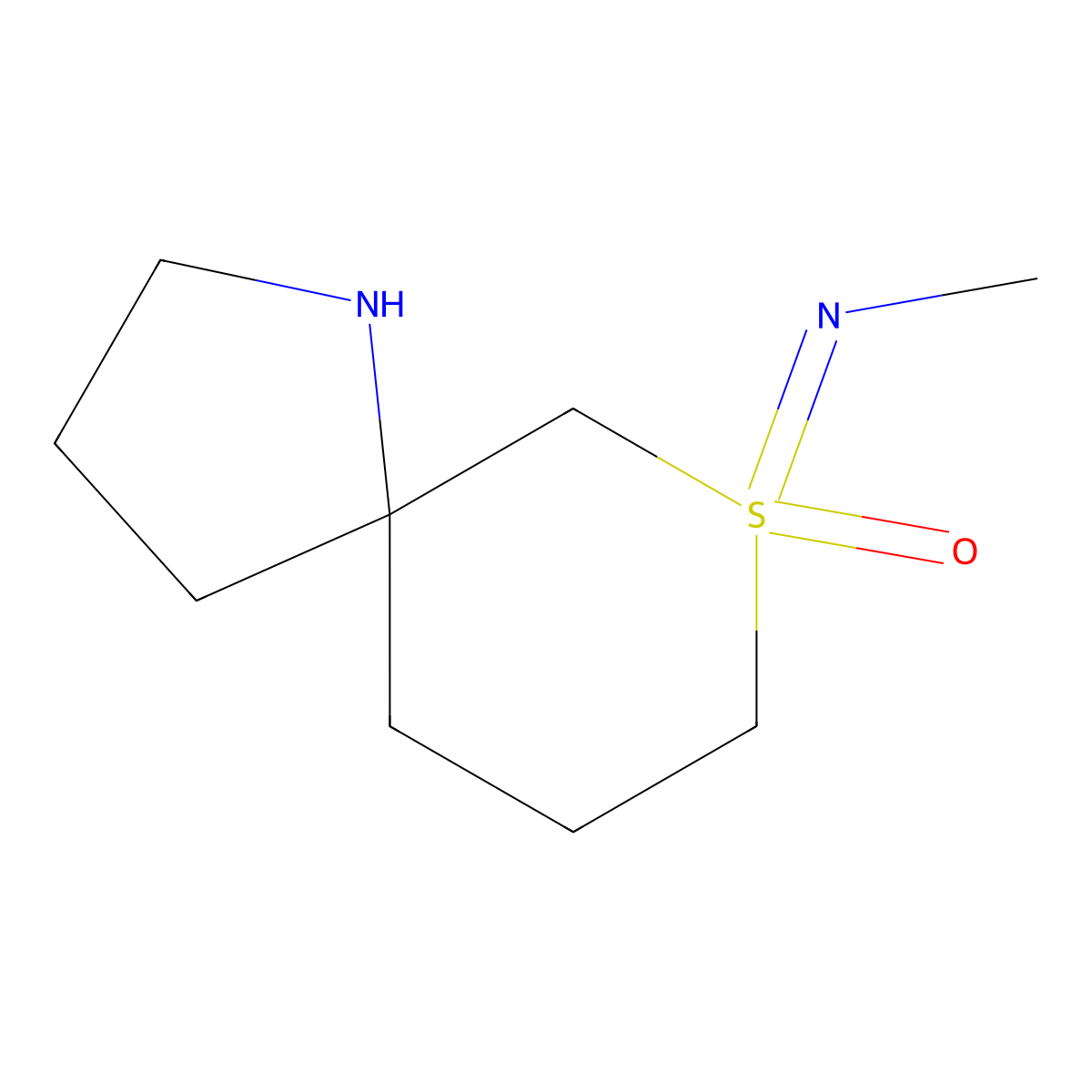 7-(Methylimino)-7lambda6-thia-1-azaspiro[4.5]decan-7-one molecular structure, CAS 2375274-59-0