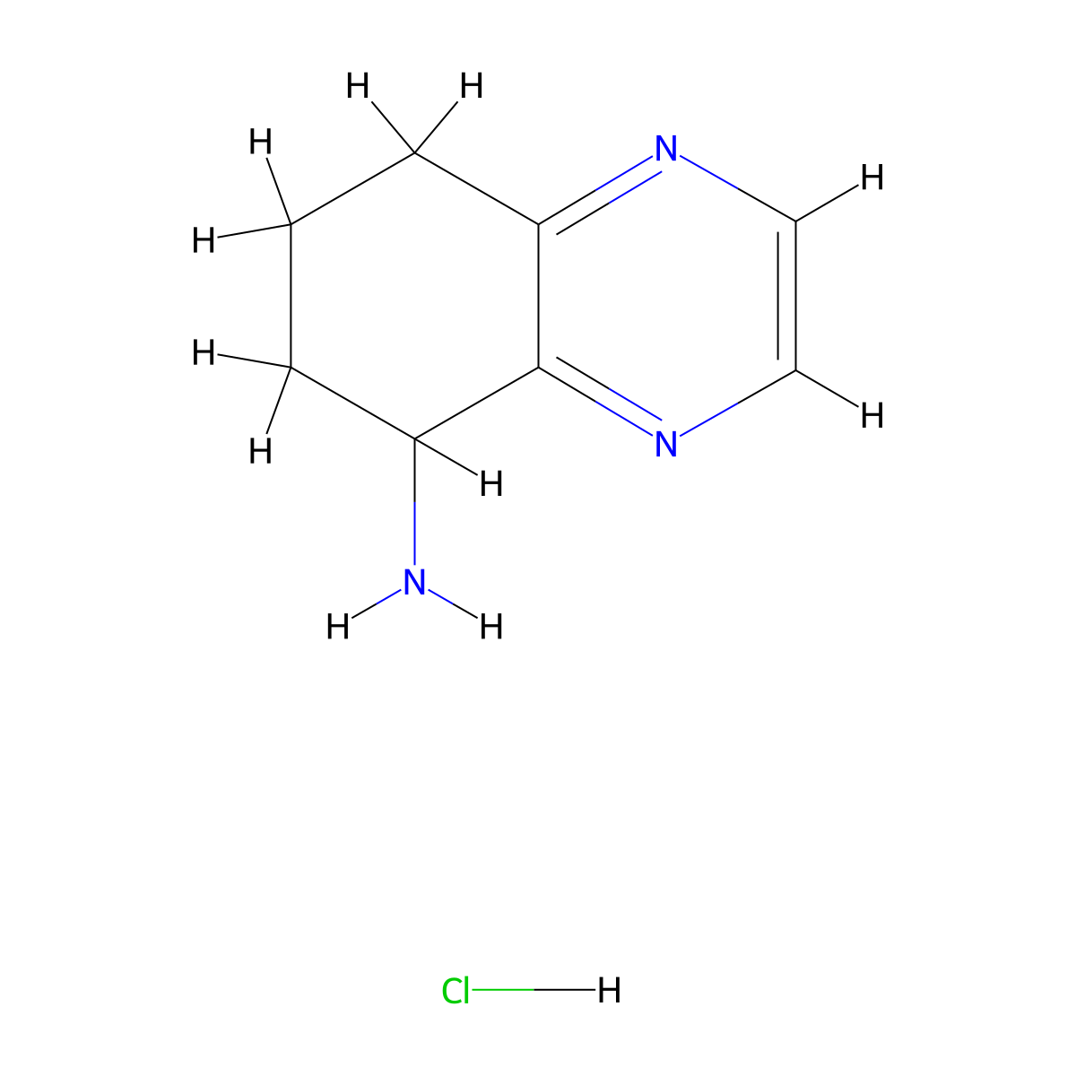 5,6,7,8-Tetrahydroquinoxalin-5-amine hydrochloride molecular structure, CAS 2375274-61-4