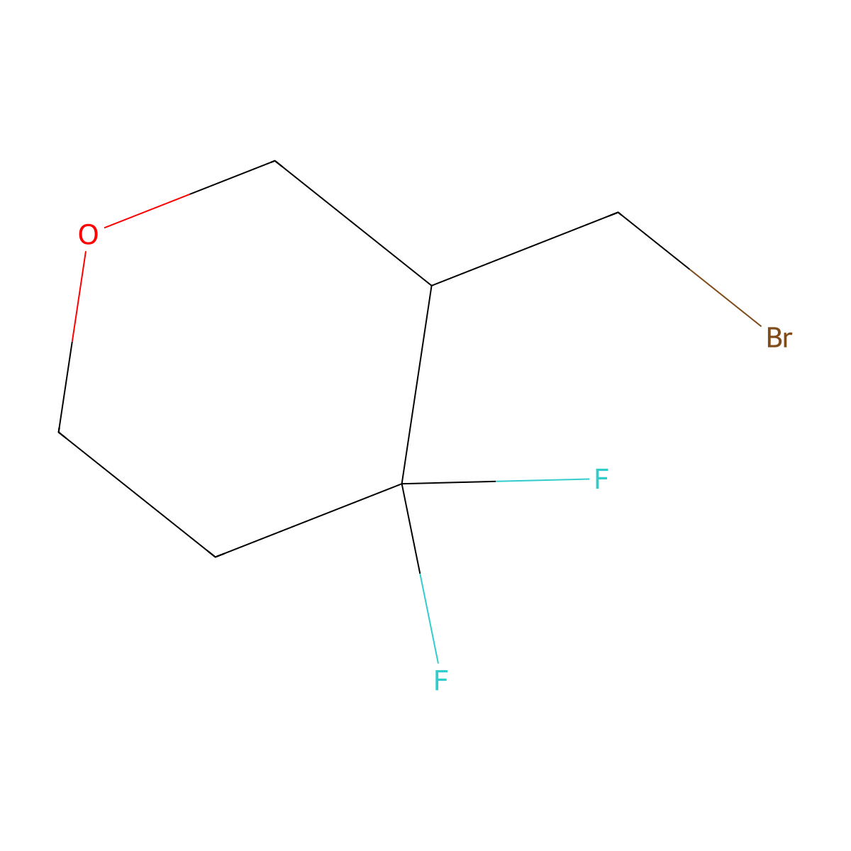 3-(Bromomethyl)-4,4-difluorooxane molecular structure, CAS 2375274-71-6