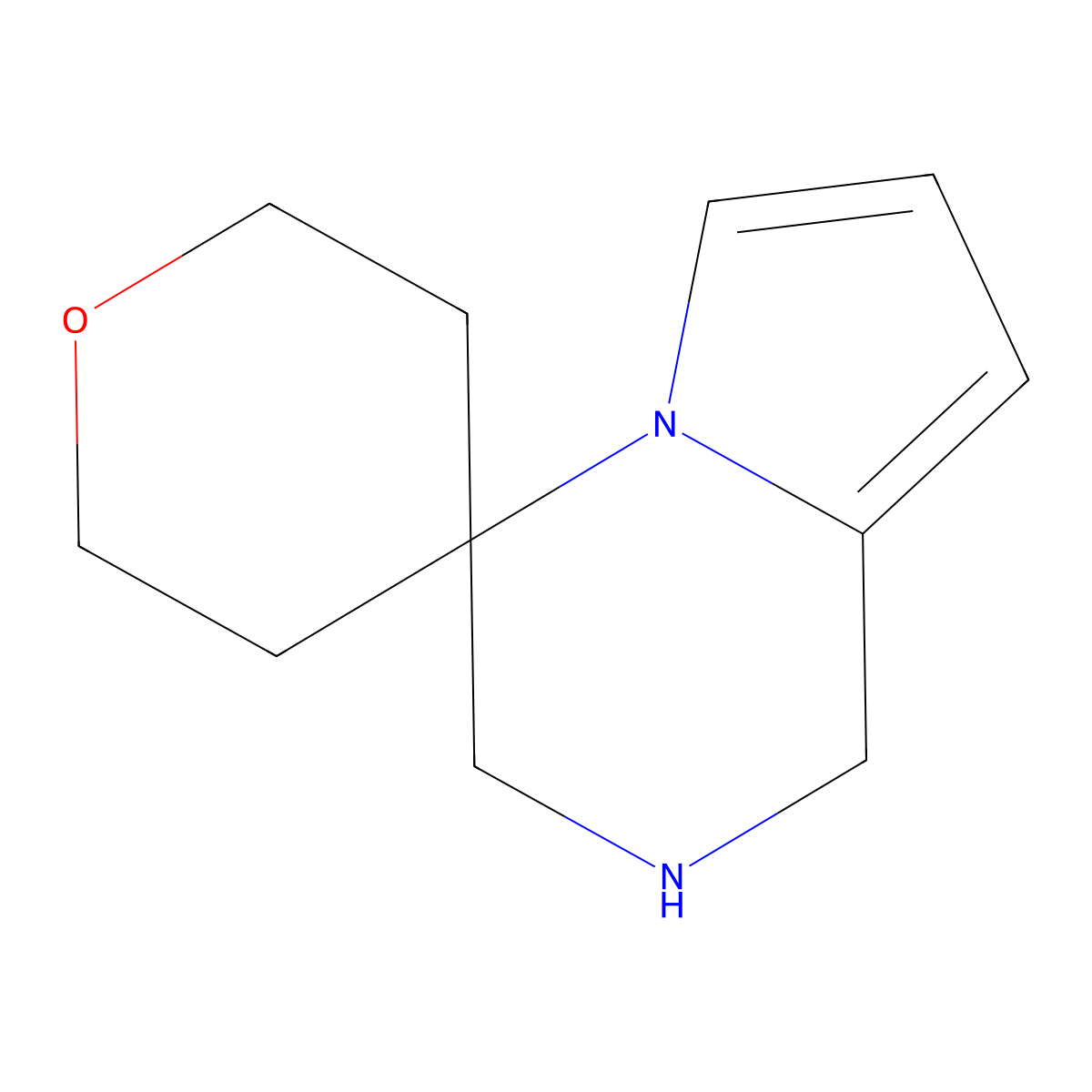2',3'-dihydro-1'H-spiro[oxane-4,4'-pyrrolo[1,2-a]pyrazine] molecular structure, CAS 2375274-73-8