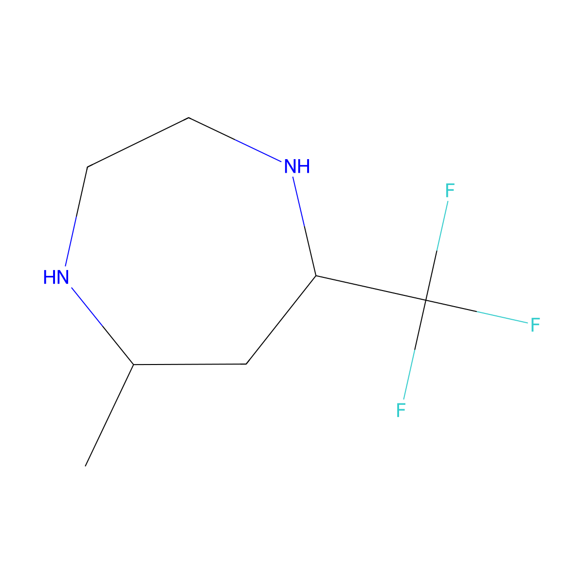 5-Methyl-7-(trifluoromethyl)-1,4-diazepane molecular structure, CAS 2375274-75-0