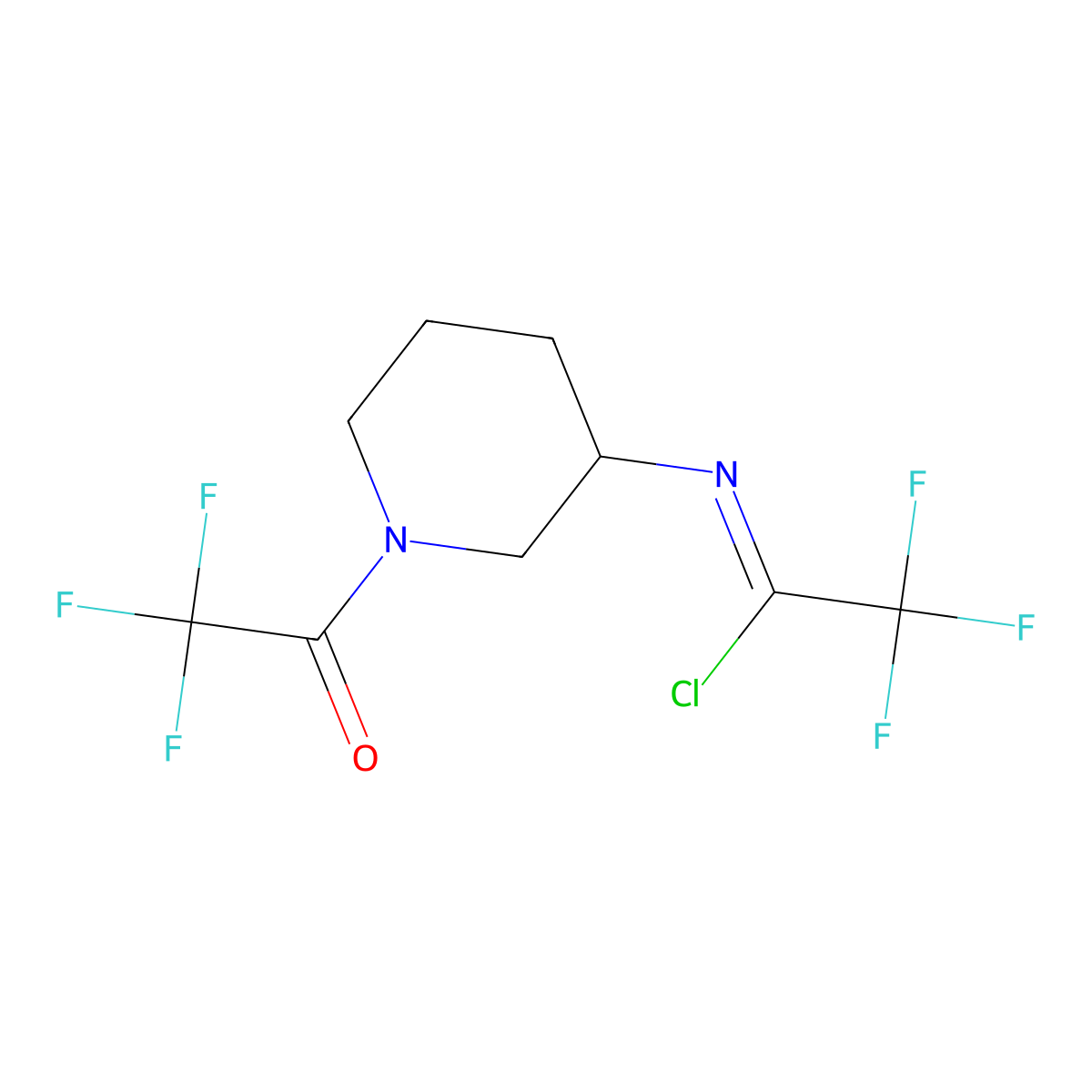 (E)-2,2,2-trifluoro-N-[1-(trifluoroacetyl)piperidin-3-yl]ethanecarbonimidoylchloride molecular structure, CAS 2375276-05-2