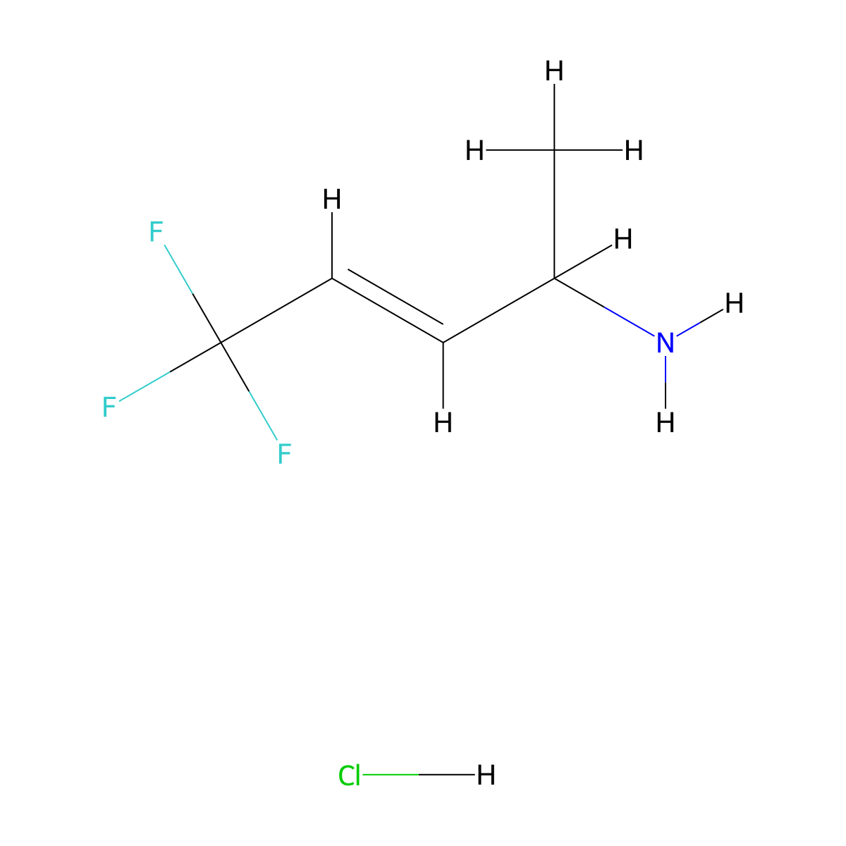 (3E)-5,5,5-trifluoropent-3-en-2-amine hydrochloride molecular structure, CAS 2375276-06-3