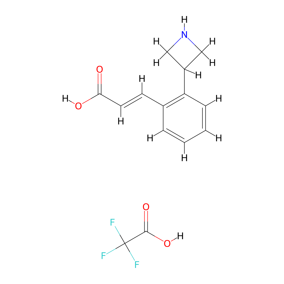 (2E)-3-[2-(azetidin-3-yl)phenyl]prop-2-enoic acid, trifluoroacetic acid molecular structure, CAS 2375276-11-0