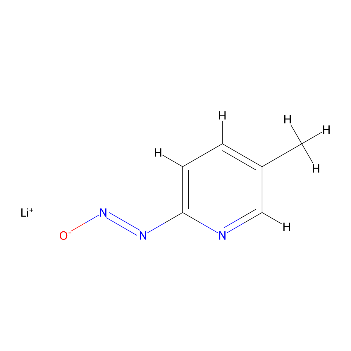 lithium(1+)ion(E)-(5-methylpyridin-2-yl)diazenolate molecular structure, CAS 2375276-14-3