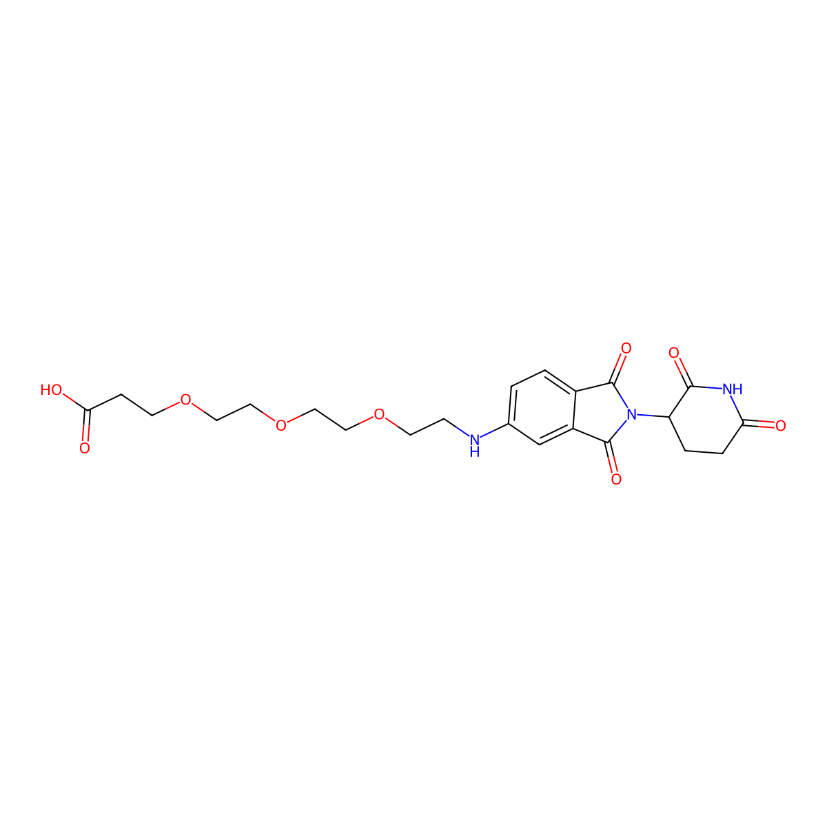 Thalidomide-NH-PEG3-COOH molecular structure, CAS 2375283-62-6