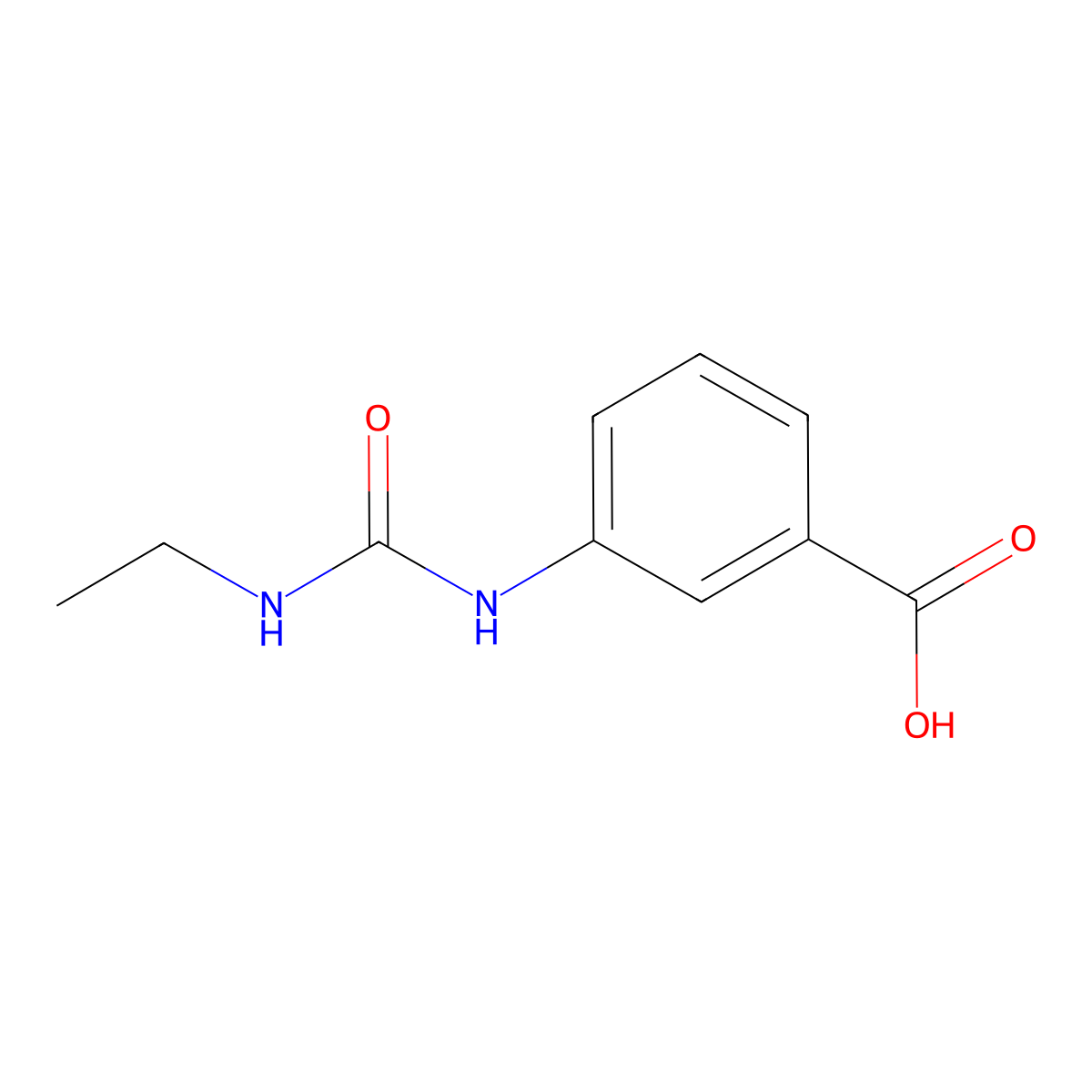 3-[(Ethylamino)carbonyl]aminobenzoic acid molecular structure, CAS 23754-39-4