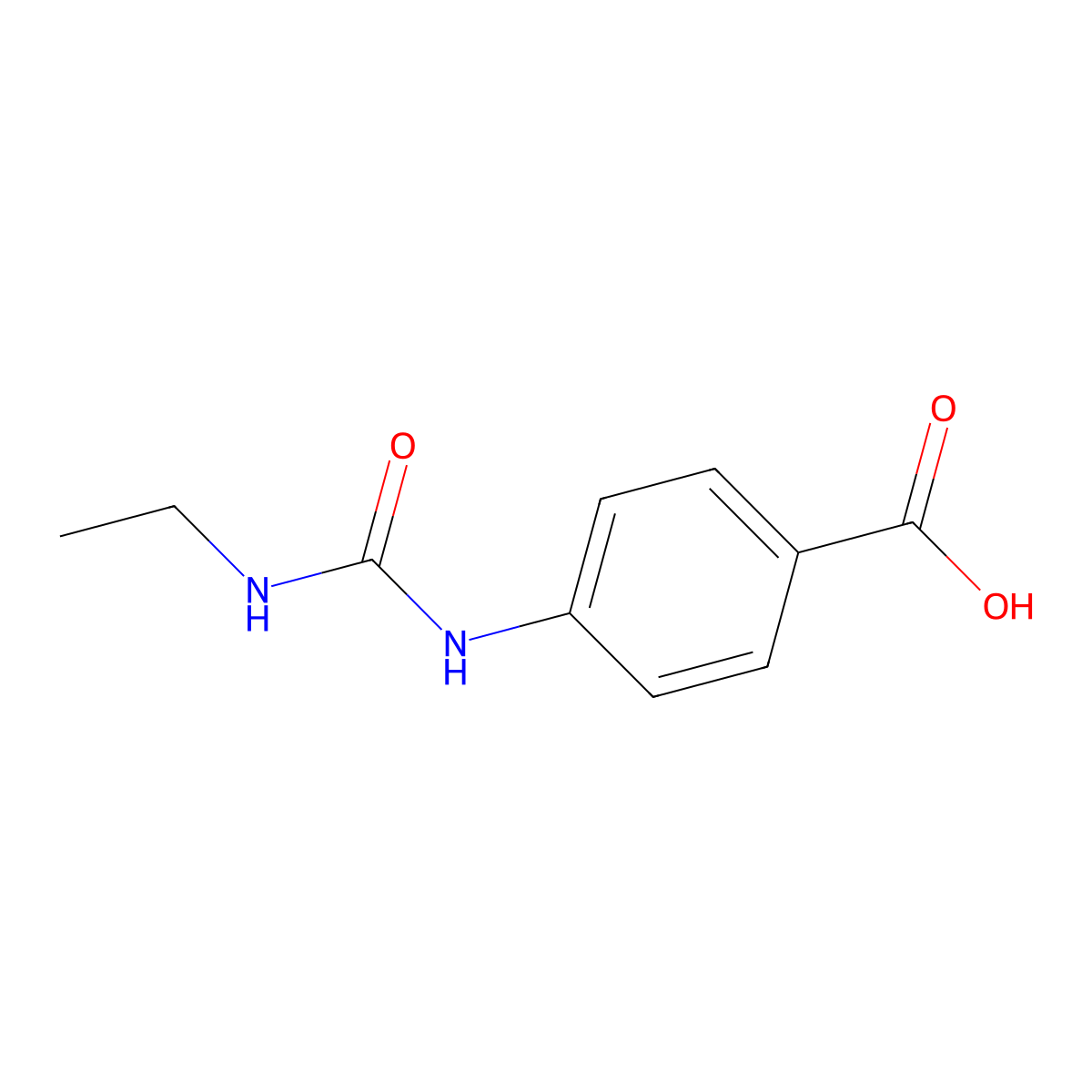 4-(ethylcarbamoylamino)benzoic Acid molecular structure, CAS 23754-41-8