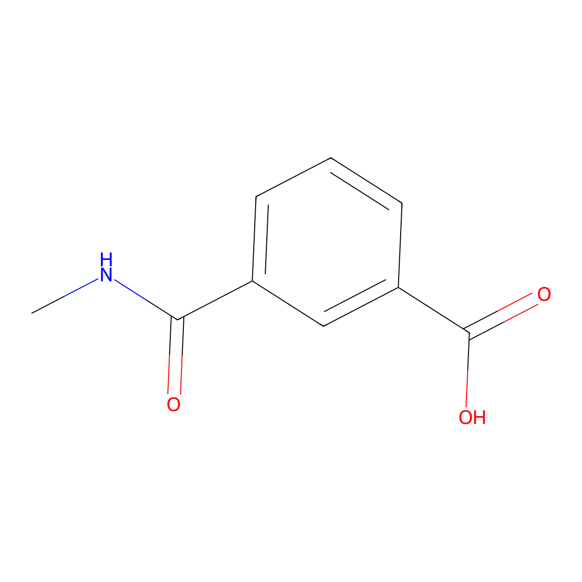 3-(methylcarbamoyl)benzoic Acid molecular structure, CAS 23754-43-0