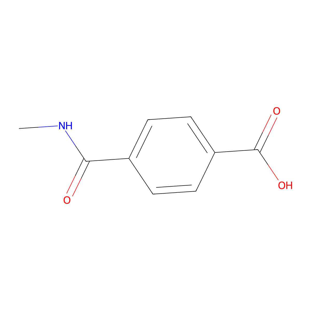 4-((Methylamino)carbonyl)benzoic acid molecular structure, CAS 23754-45-2