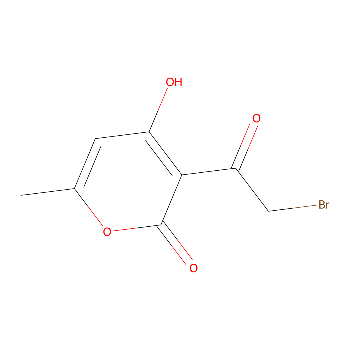3-(Bromoacetyl)-4-hydroxy-6-methyl-2H-pyran-2-one molecular structure, CAS 23754-53-2