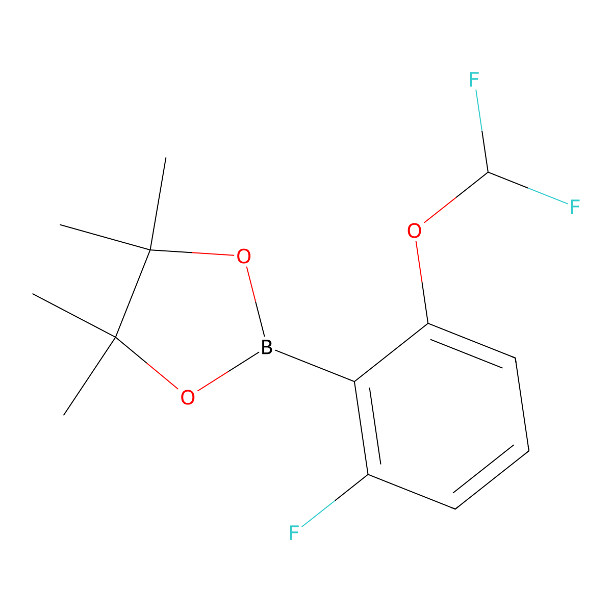 2-(2-(Difluoromethoxy)-6-fluorophenyl)-4,4,5,5-tetramethyl-1,3,2-dioxaborolane molecular structure, CAS 2375423-84-8
