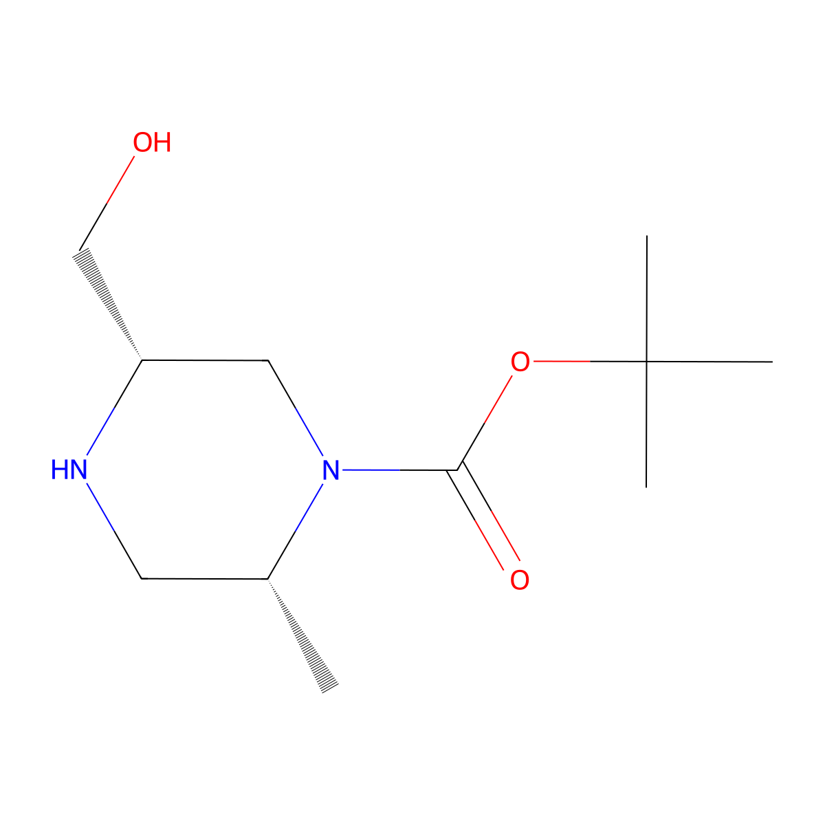 tert-butyl (2R,5S)-5-(hydroxymethyl)-2-methylpiperazine-1-carboxylate molecular structure, CAS 2375423-99-5