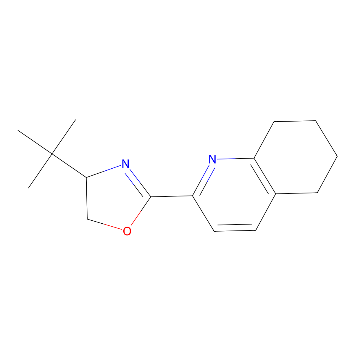 (R)-4-(tert-Butyl)-2-(5,6,7,8-tetrahydroquinolin-2-yl)-4,5-dihydrooxazole molecular structure, CAS 2375437-25-3