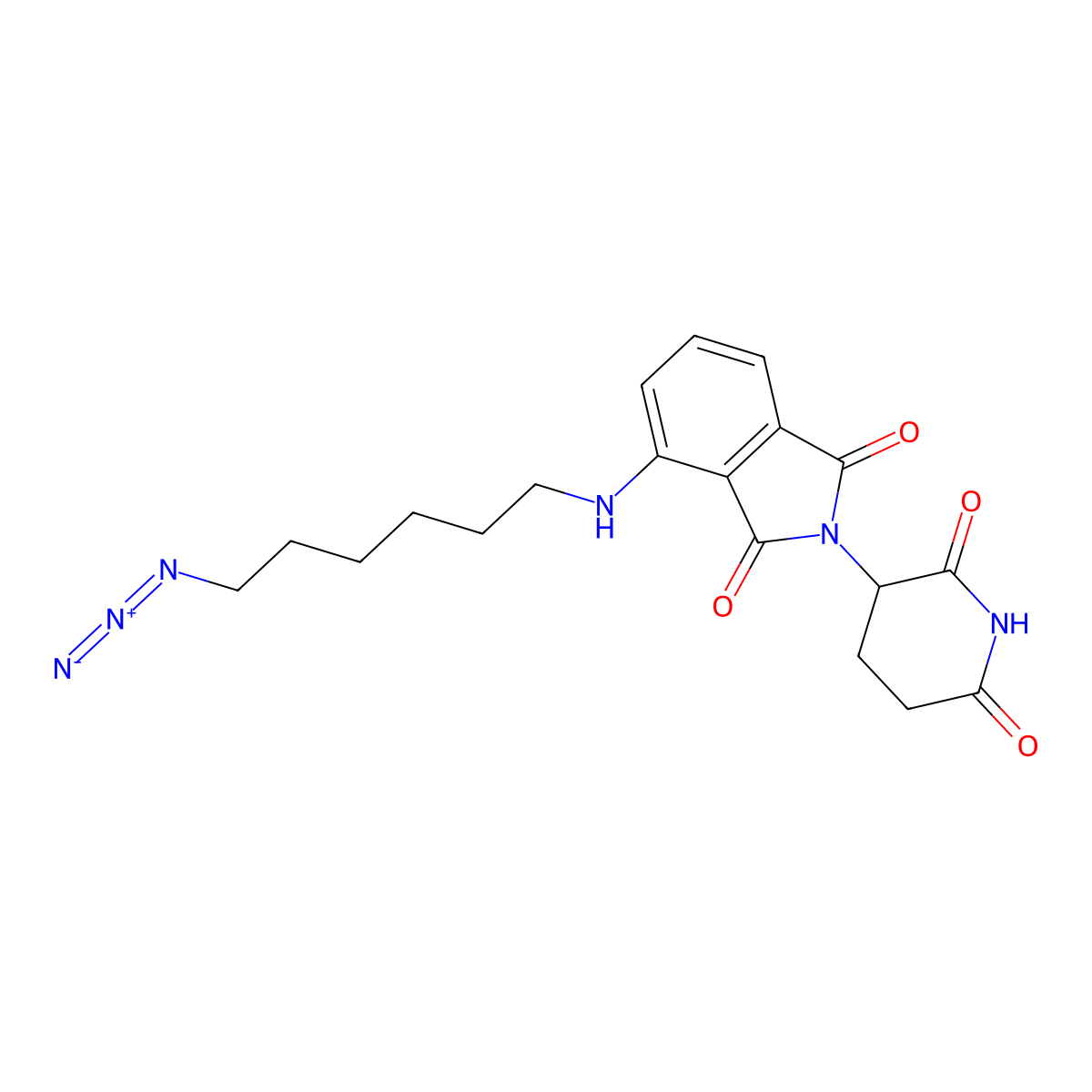 Pomalidomide 4'-alkylC6-azide molecular structure, CAS 2375555-72-7