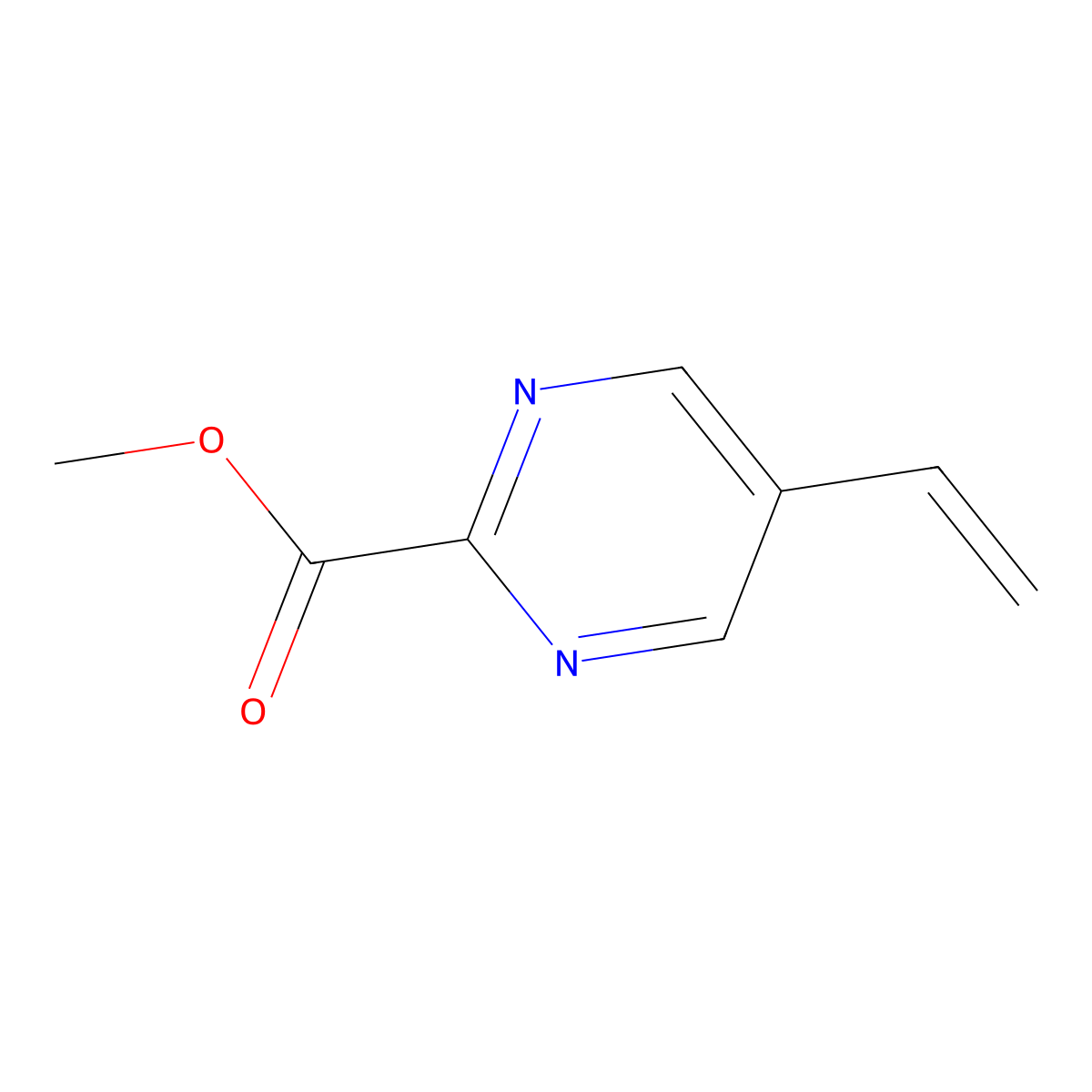 Methyl 5-vinylpyrimidine-2-carboxylate molecular structure, CAS 2375595-57-4