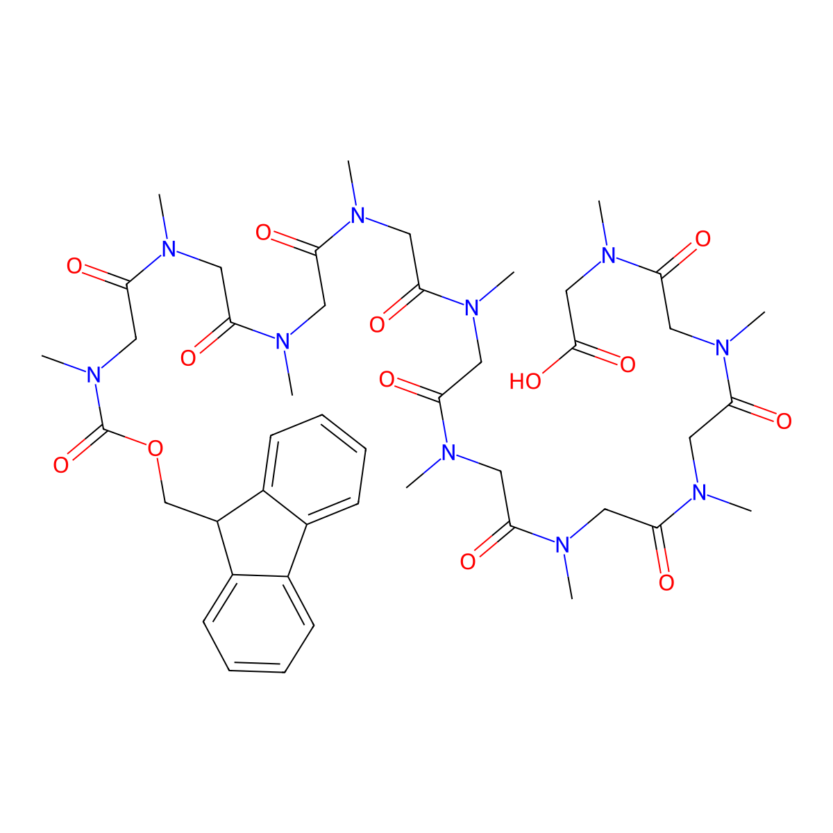 Fmoc-N(Me)-Sar10 molecular structure, CAS 2375600-56-7