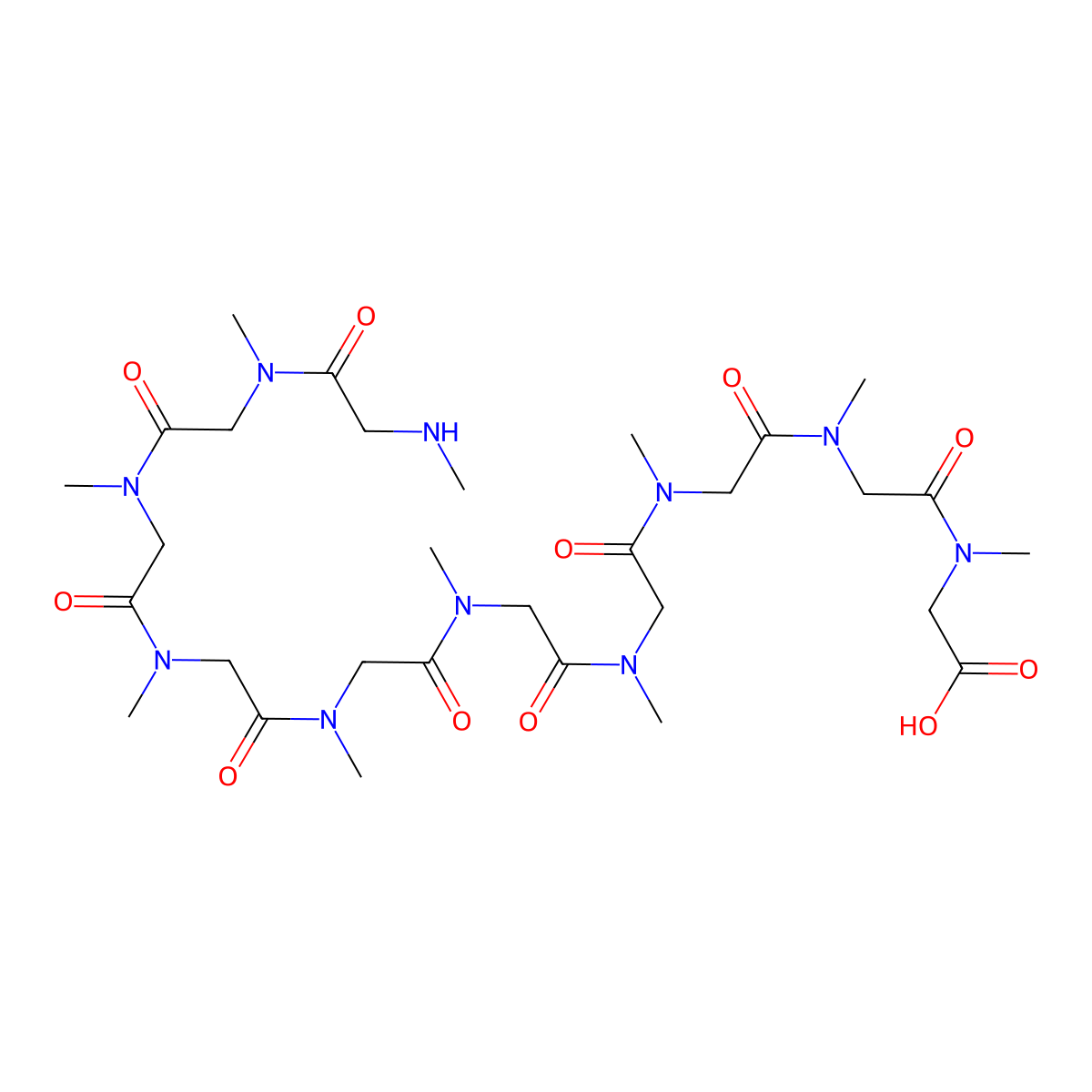 5,8,11,14,17,20,23,26,29-Nonamethyl-4,7,10,13,16,19,22,25,28-nonaoxo-2,5,8,11,14,17,20,23,26,29-decaazahentriacontan-31-oic acid molecular structure, CAS 2375600-72-7
