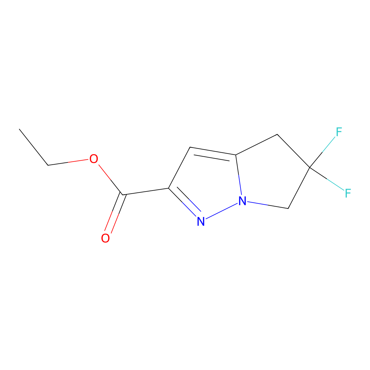 Ethyl 5,5-difluoro-5,6-dihydro-4H-pyrrolo[1,2-B]pyrazole-2-carboxylate molecular structure, CAS 2375650-82-9