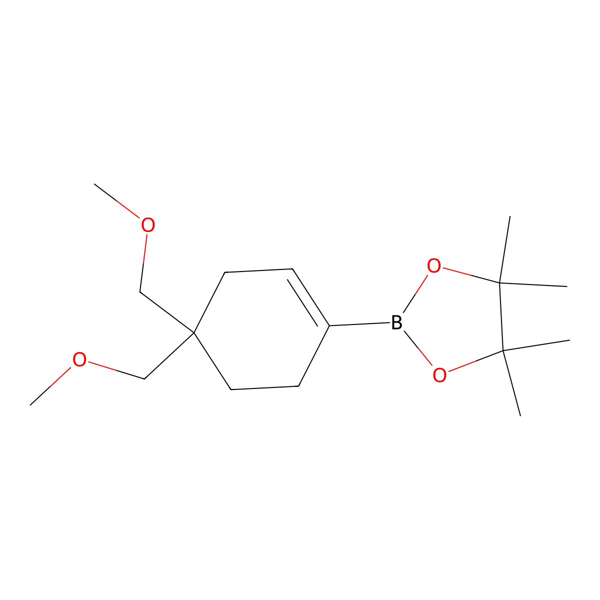 2-(4,4-Bis(methoxymethyl)cyclohex-1-en-1-yl)-4,4,5,5-tetramethyl-1,3,2-dioxaborolane molecular structure, CAS 2375650-99-8