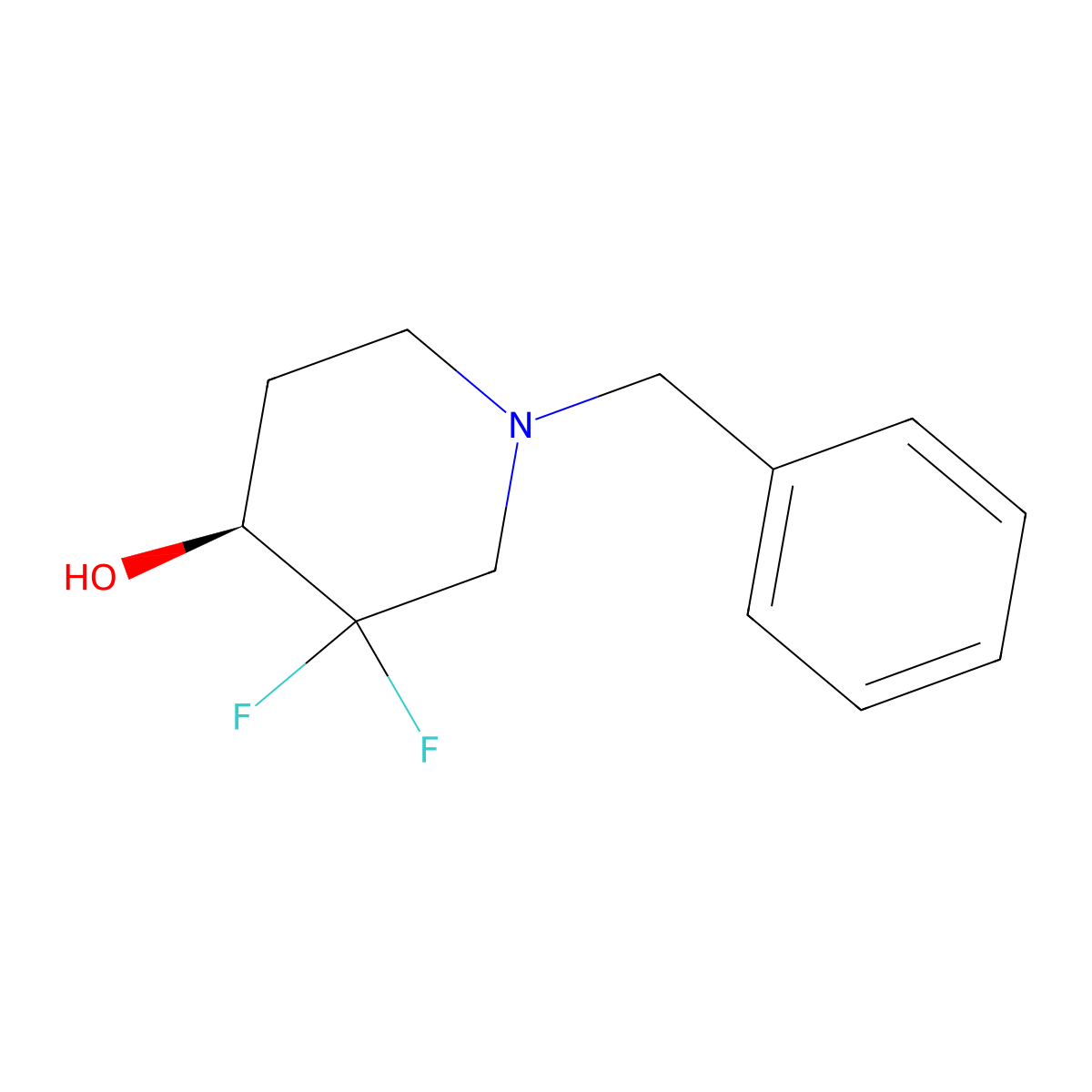 (S)-1-Benzyl-3,3-difluoropiperidin-4-ol molecular structure, CAS 2375653-10-2