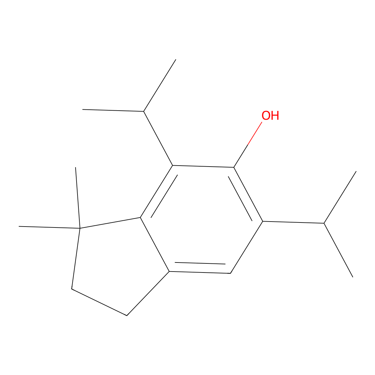4,6-Bis(isopropyl)-3,3-dimethylindan-5-ol molecular structure, CAS 23757-24-6