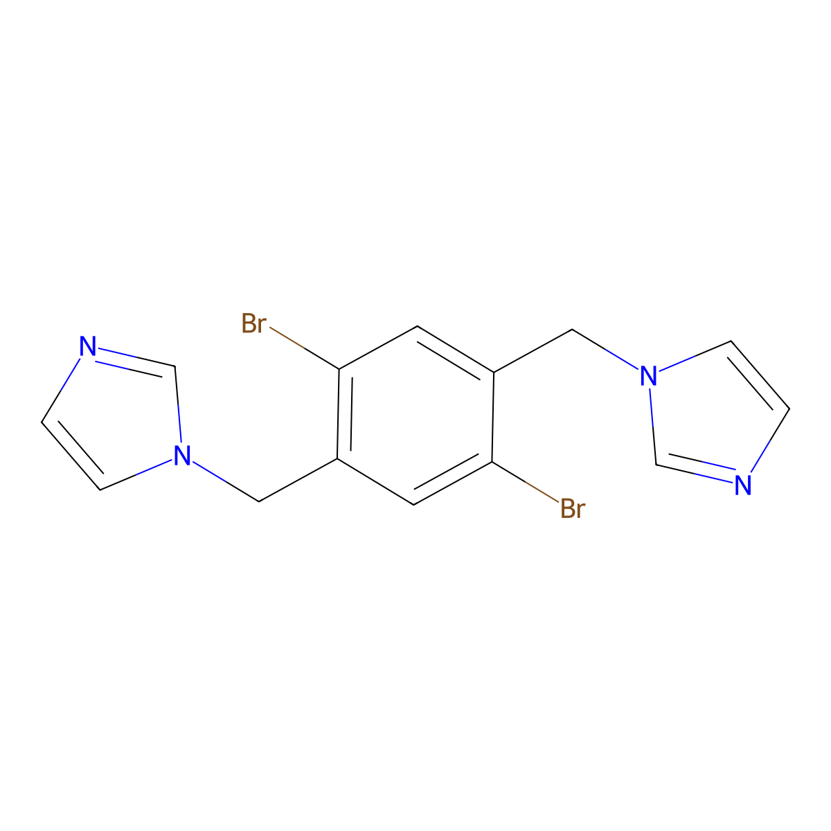 1,1'-((2,5-Dibromo-1,4-phenylene)bis(methylene))bis(1H-imidazole) molecular structure, CAS 2375720-18-4