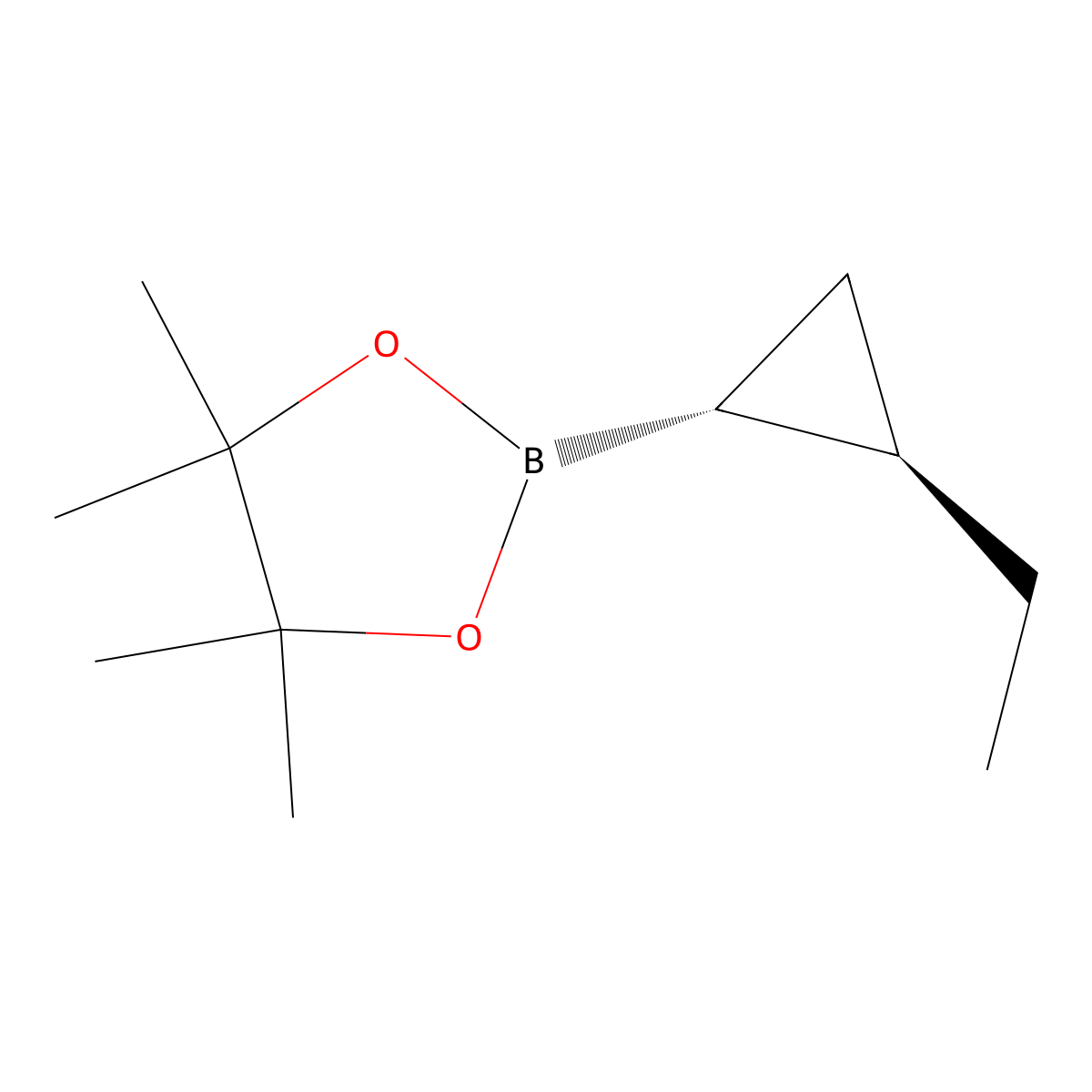 2-((1R,2R)-2-ethylcyclopropyl)-4,4,5,5-tetramethyl-1,3,2-dioxaborolane molecular structure, CAS 2375816-12-7