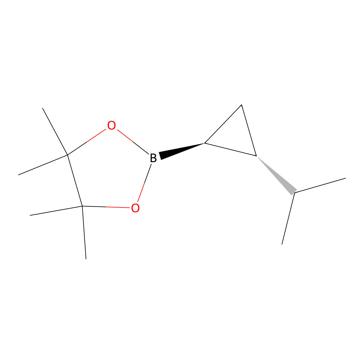 2-((1S,2S)-2-Isopropylcyclopropyl)-4,4,5,5-tetramethyl-1,3,2-dioxaborolane molecular structure, CAS 2375816-28-5