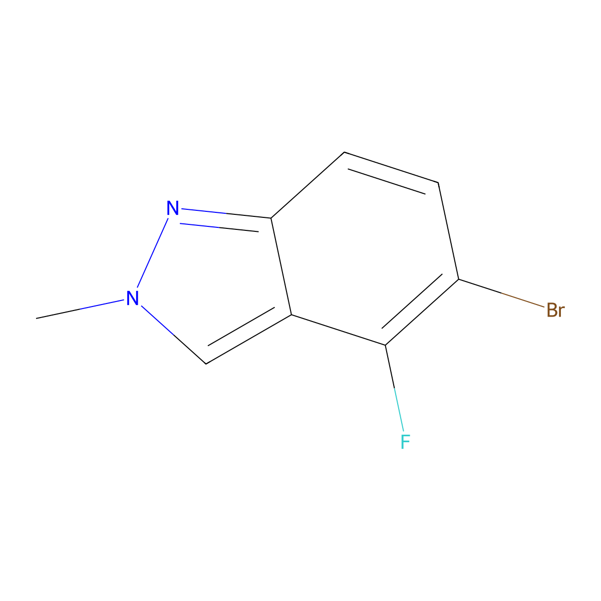 5-bromo-4-fluoro-2-methyl-2H-indazole molecular structure, CAS 2375917-49-8