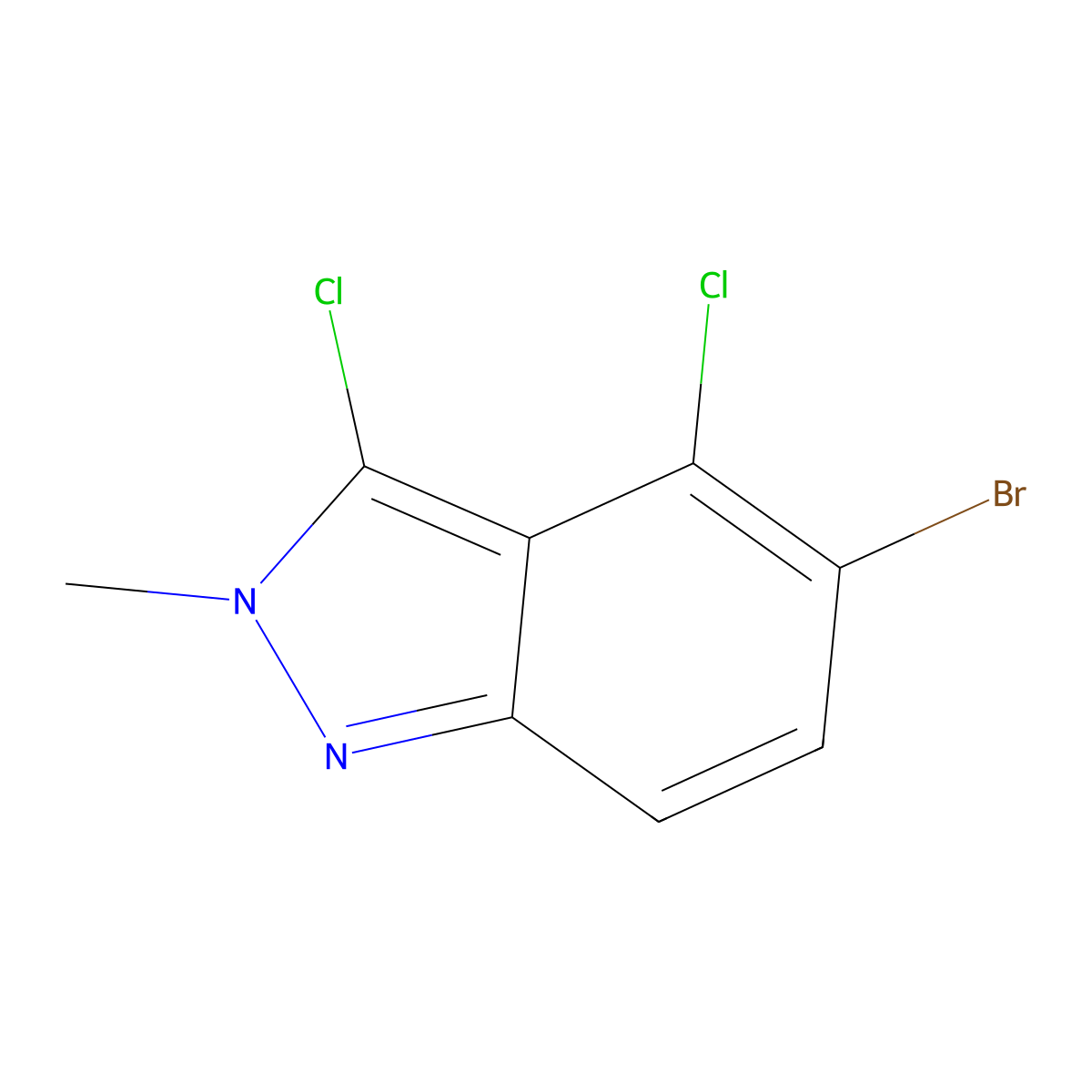 5-Bromo-3,4-dichloro-2-methyl-2H-indazole molecular structure, CAS 2375917-51-2