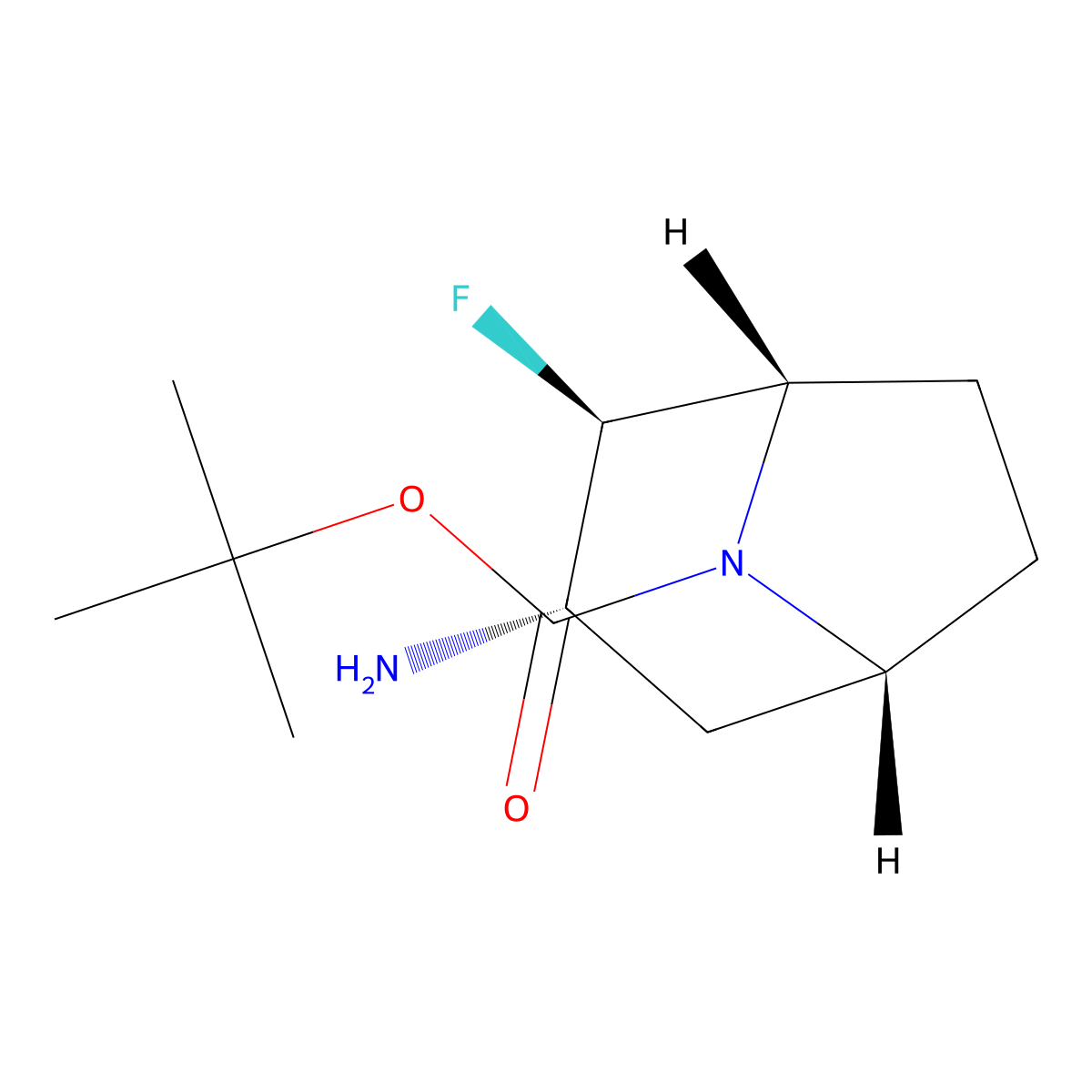 rac-tert-butyl (1R,2S,3R,5S)-3-amino-2-fluoro-8-azabicyclo[3.2.1]octane-8-carboxylate molecular structure, CAS 2375918-49-1