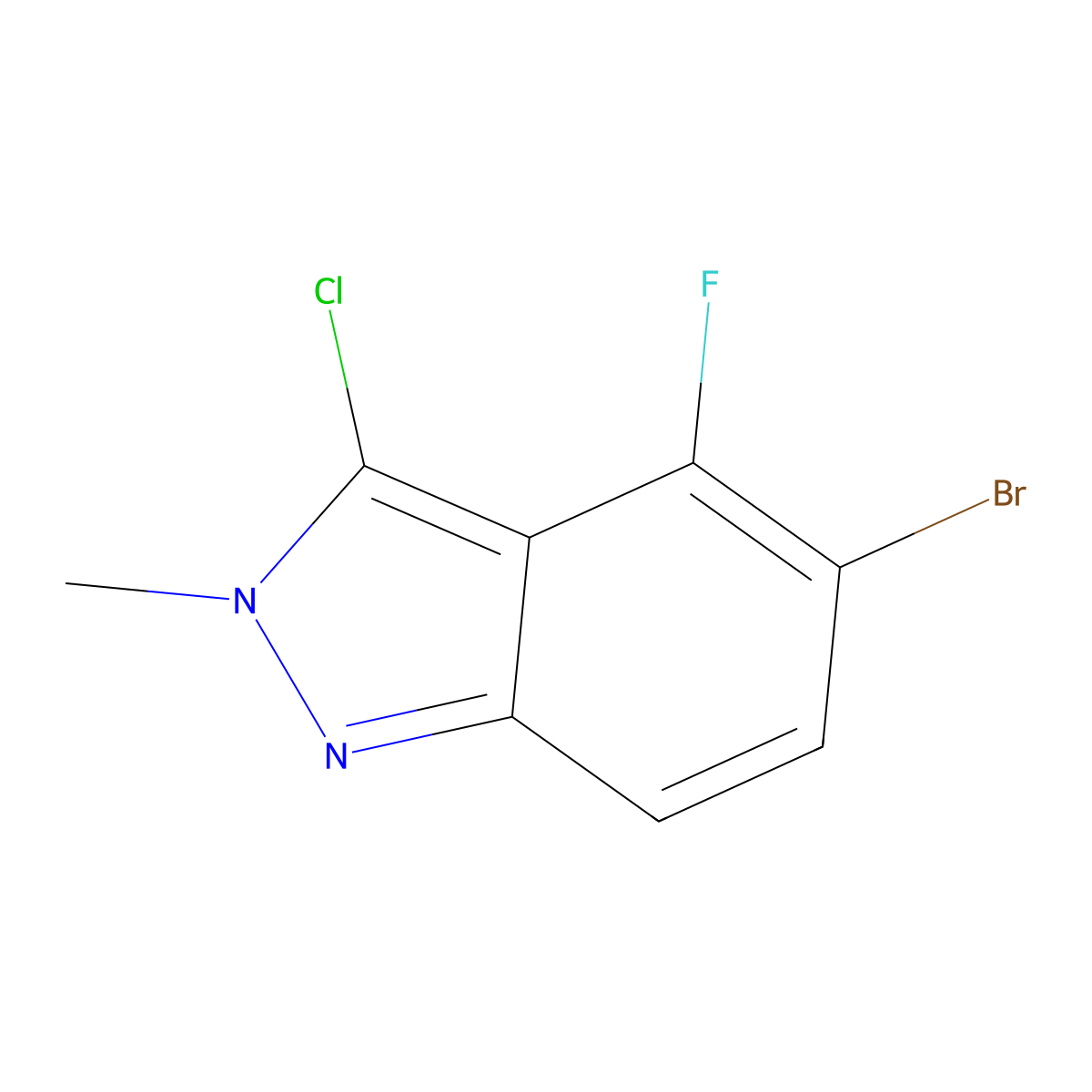 5-Bromo-3-chloro-4-fluoro-2-methyl-2H-indazole molecular structure, CAS 2375919-80-3