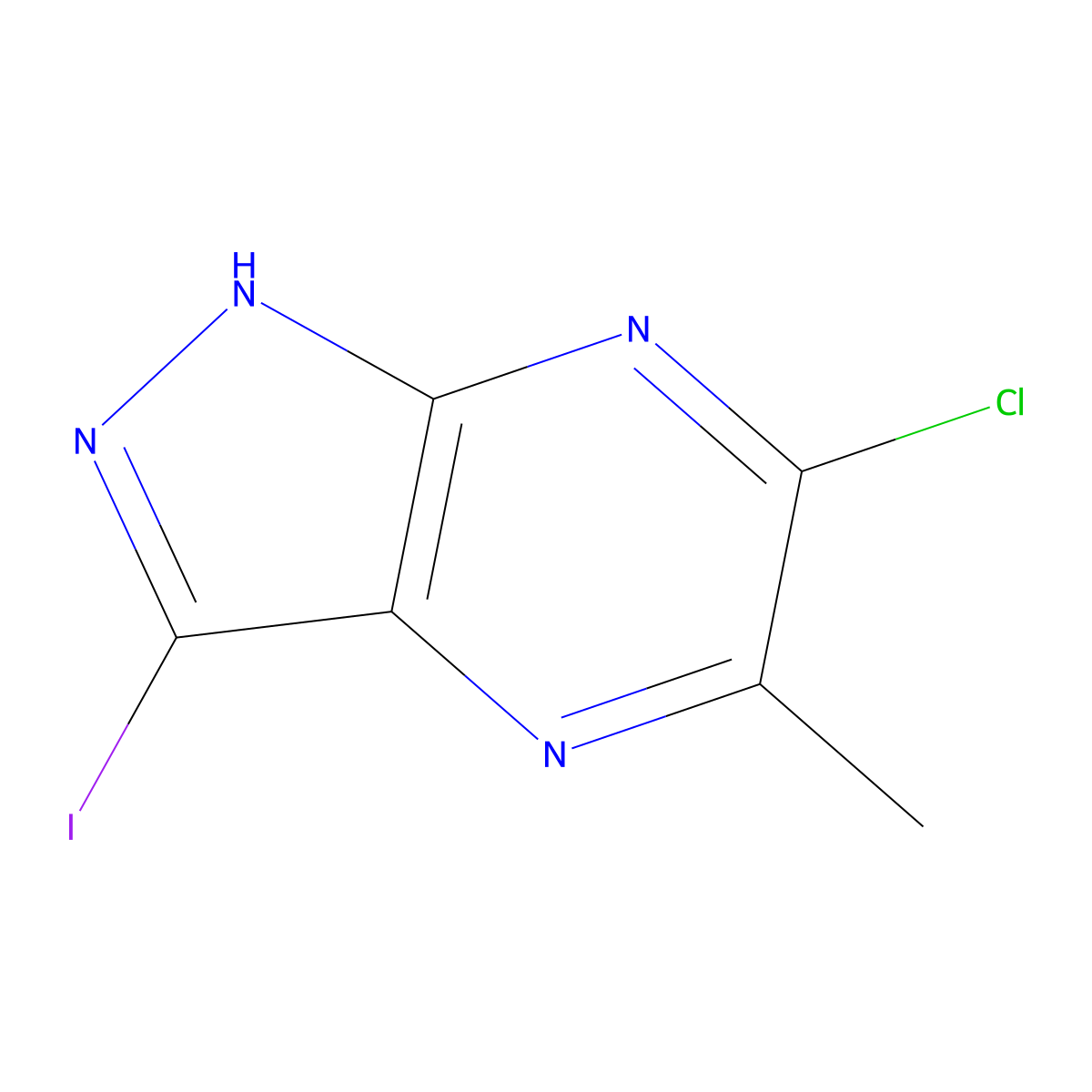 6-Chloro-3-iodo-5-methyl-1H-pyrazolo[3,4-b]pyrazine molecular structure, CAS 2375920-15-1