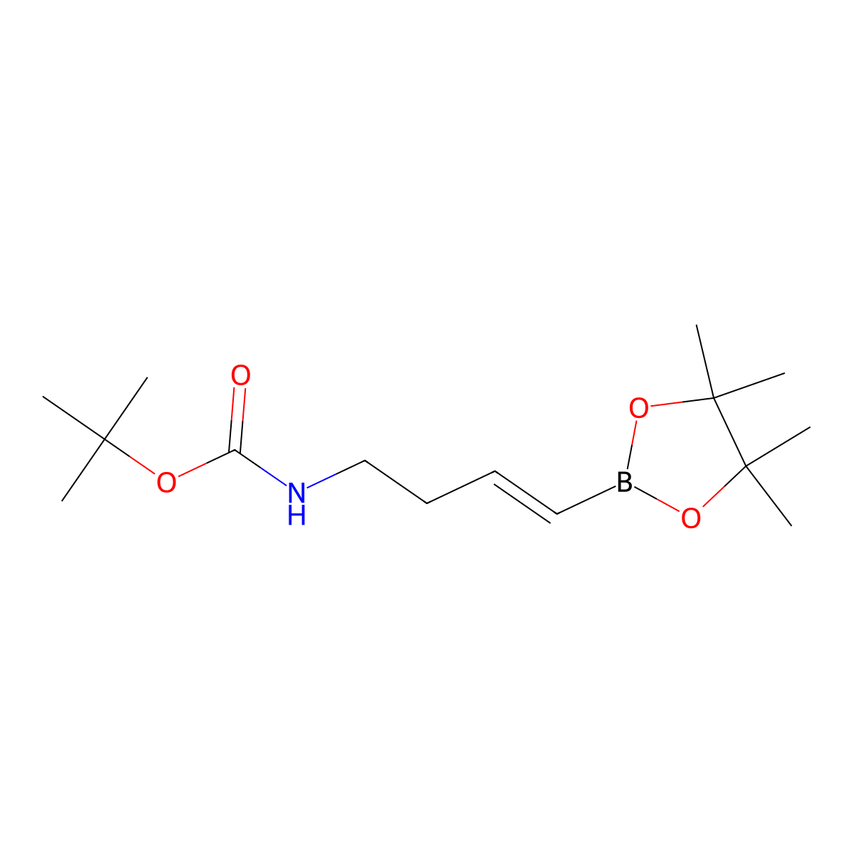 tert-butyl N-((3E)-4-(4,4,5,5-tetramethyl-1,3,2-dioxaborolan-2-yl)but-3-en-1-yl)carbamate molecular structure, CAS 2375930-89-3