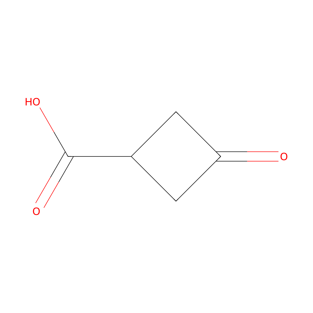 3-Oxocyclobutane-1-carboxylic acid molecular structure, CAS 23761-23-1