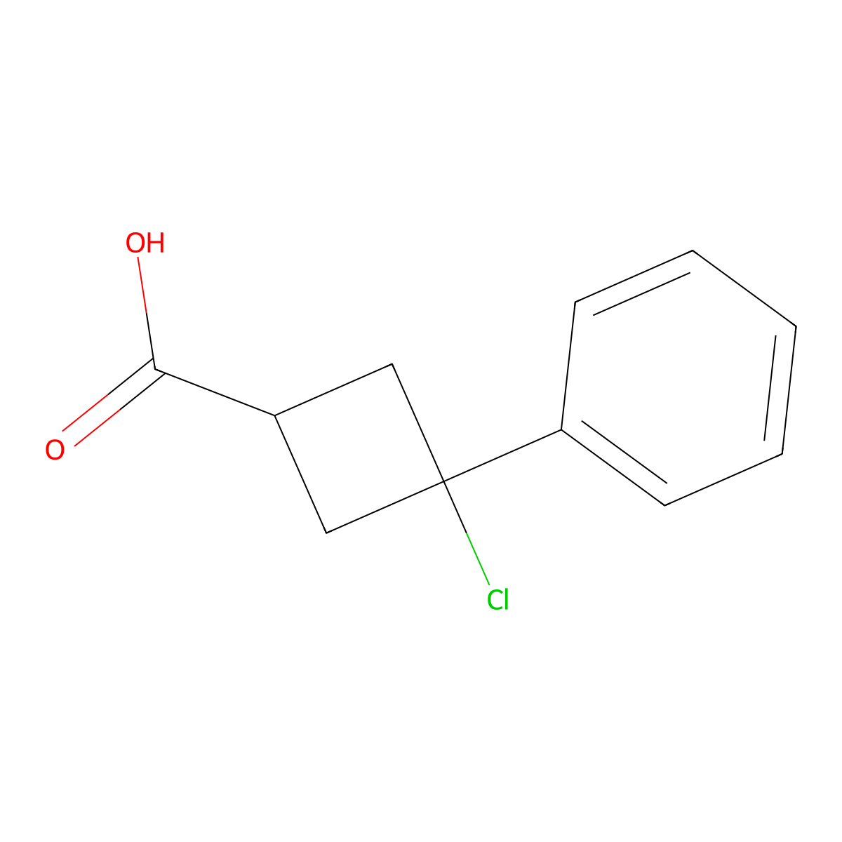 3-Chloro-3-phenylcyclobutanecarboxylic acid molecular structure, CAS 23761-27-5