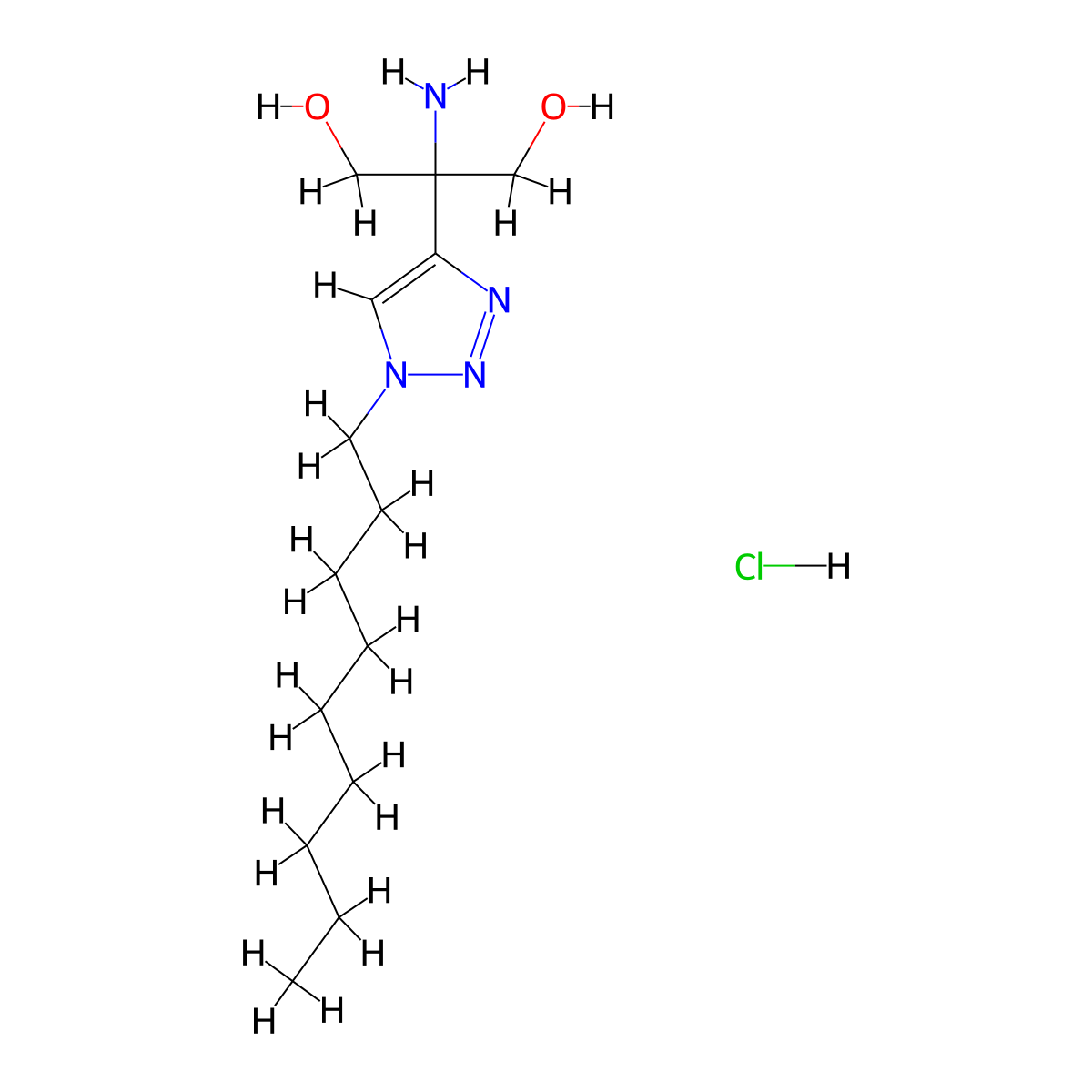 2-amino-2-(1-nonyl-1H-1,2,3-triazol-4-yl)propane-1,3-diol hydrochloride molecular structure, CAS 2376132-24-8