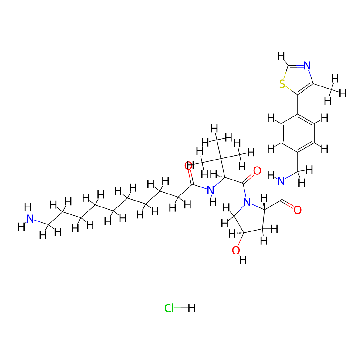 (S,R,S)-AHPC-CO-C9-NH2 (hydrochloride) molecular structure, CAS 2376139-50-1
