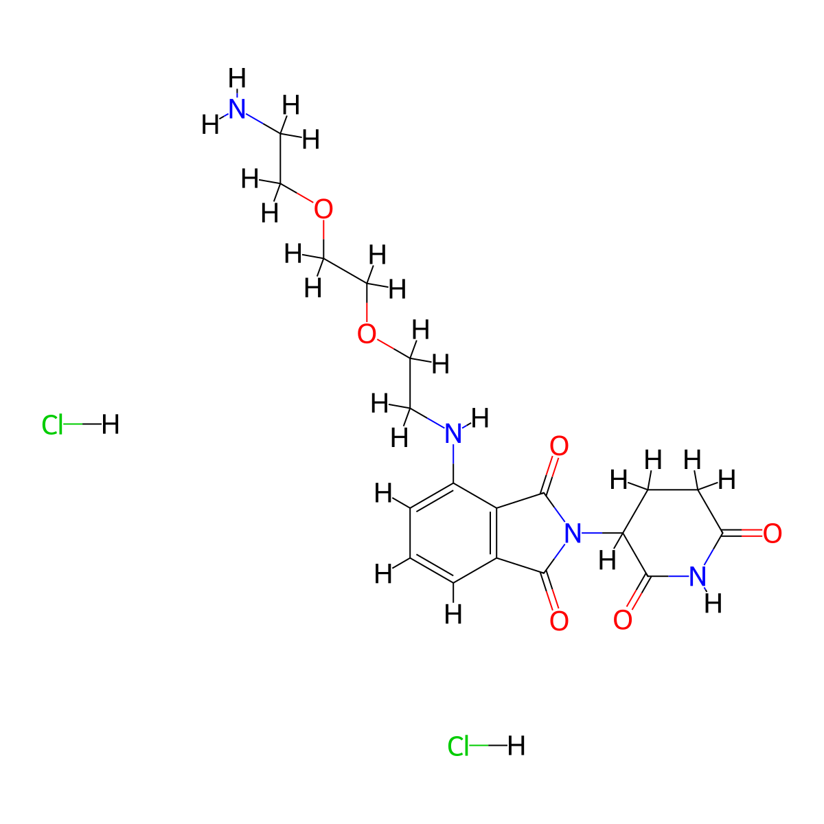 4-[2-[2-(2-Aminoethoxy)ethoxy]ethylamino]-2-(2,6-dioxopiperidin-3-yl)isoindole-1,3-dione;dihydrochloride molecular structure, CAS 2376139-55-6