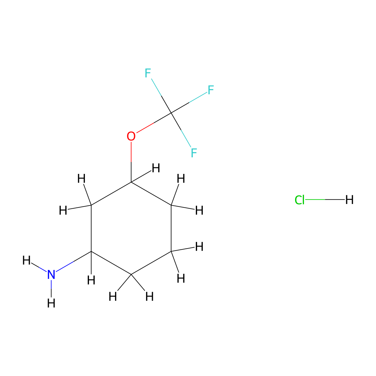 3-Trifluoromethoxy-cyclohexylamine hydrochloride molecular structure, CAS 2376143-25-6