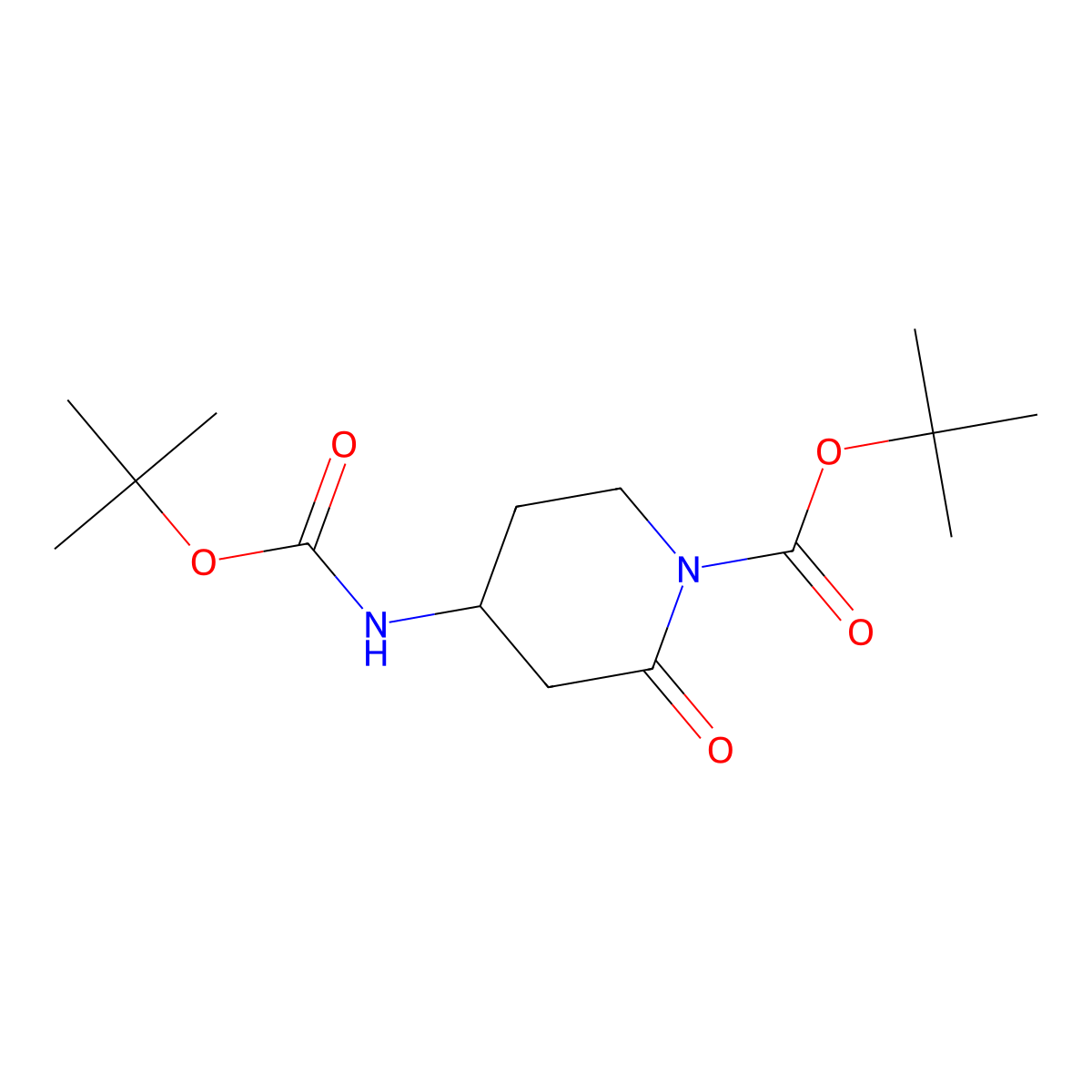 4-tert-Butoxycarbonylamino-2-oxo-piperidine-1-carboxylic acid tert-butyl ester molecular structure, CAS 2376143-30-3