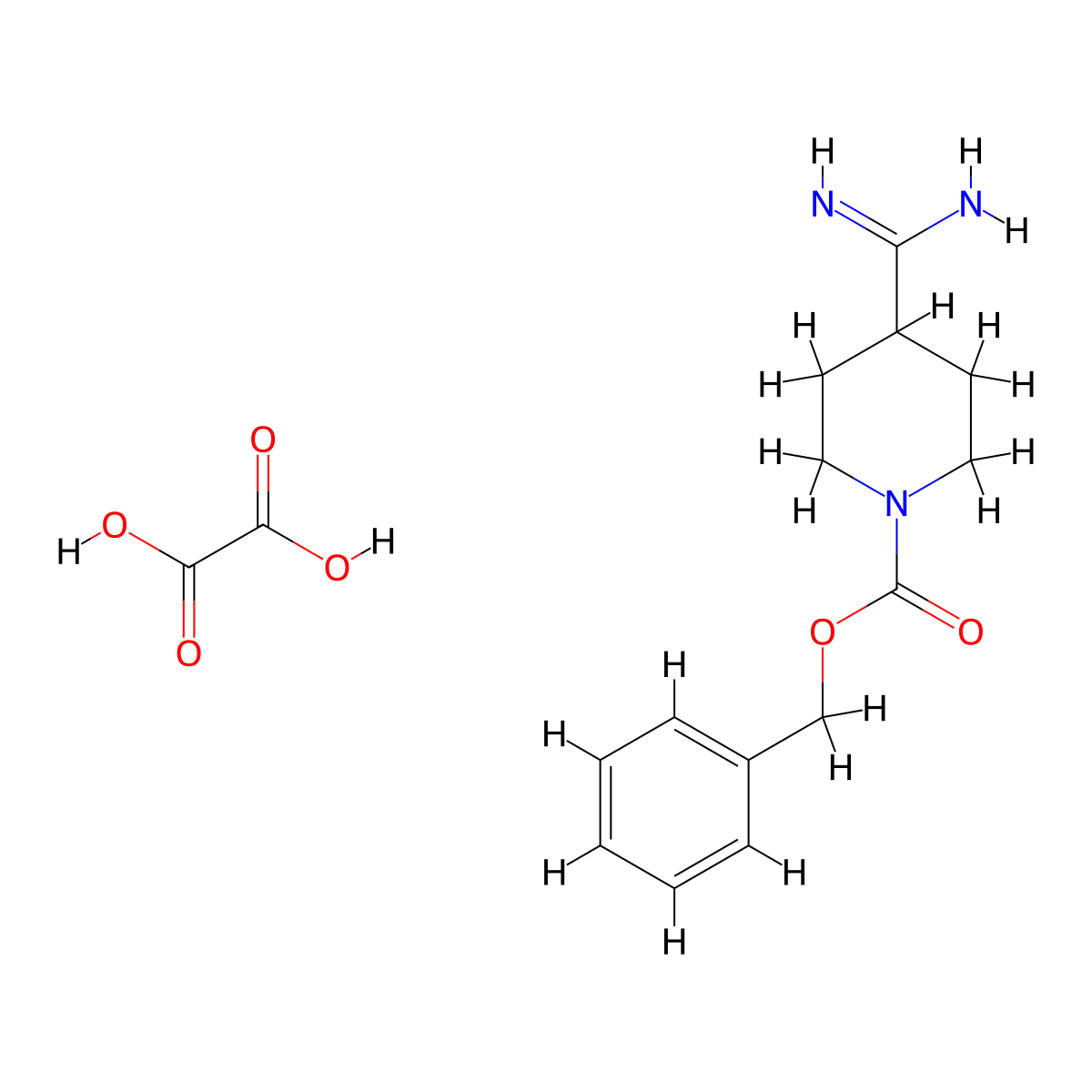 1-Cbz-piperidine-4-carboxamidine oxalate molecular structure, CAS 2376143-33-6