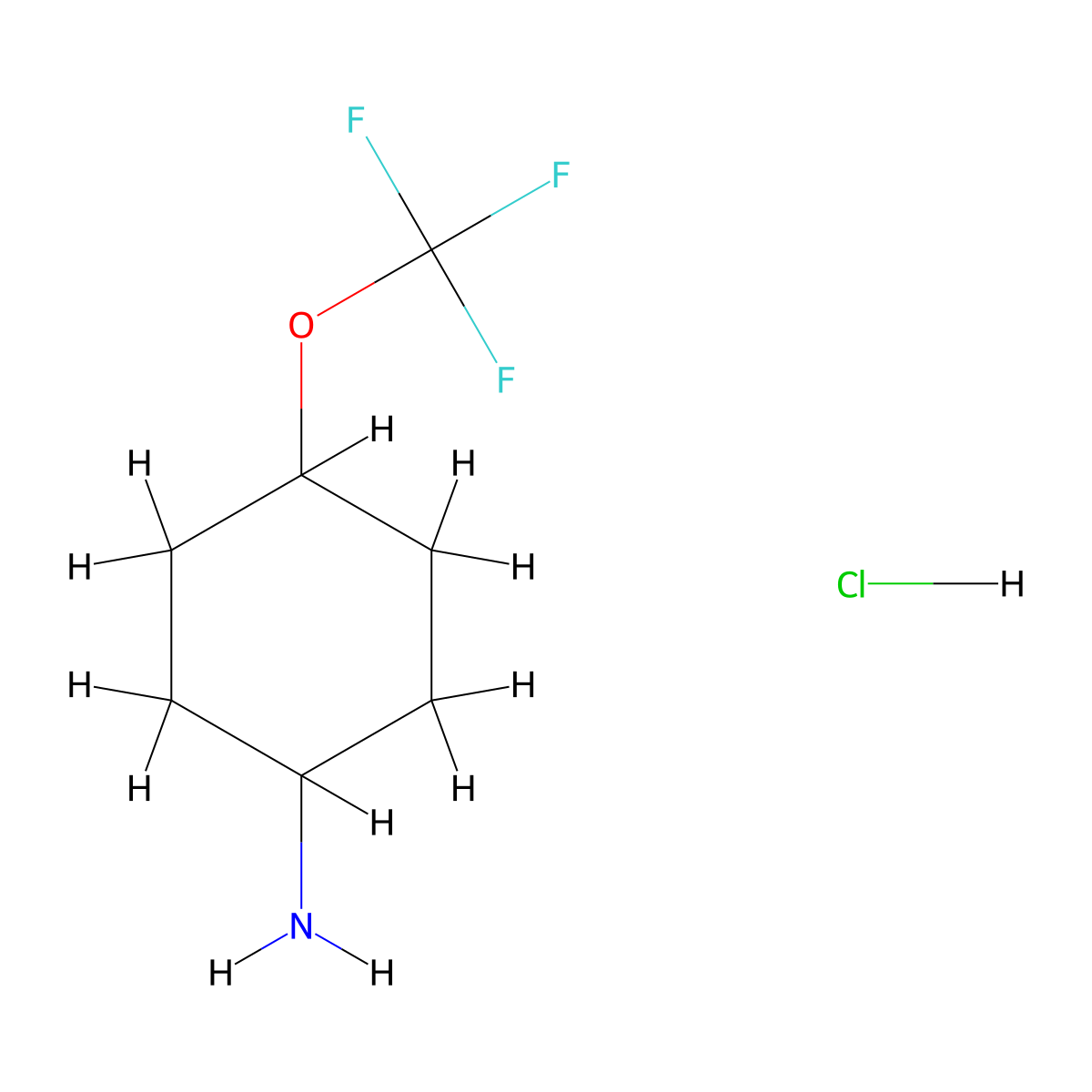 (1r,4r)-4-(Trifluoromethoxy)cyclohexan-1-amine hydrochloride molecular structure, CAS 2376143-36-9