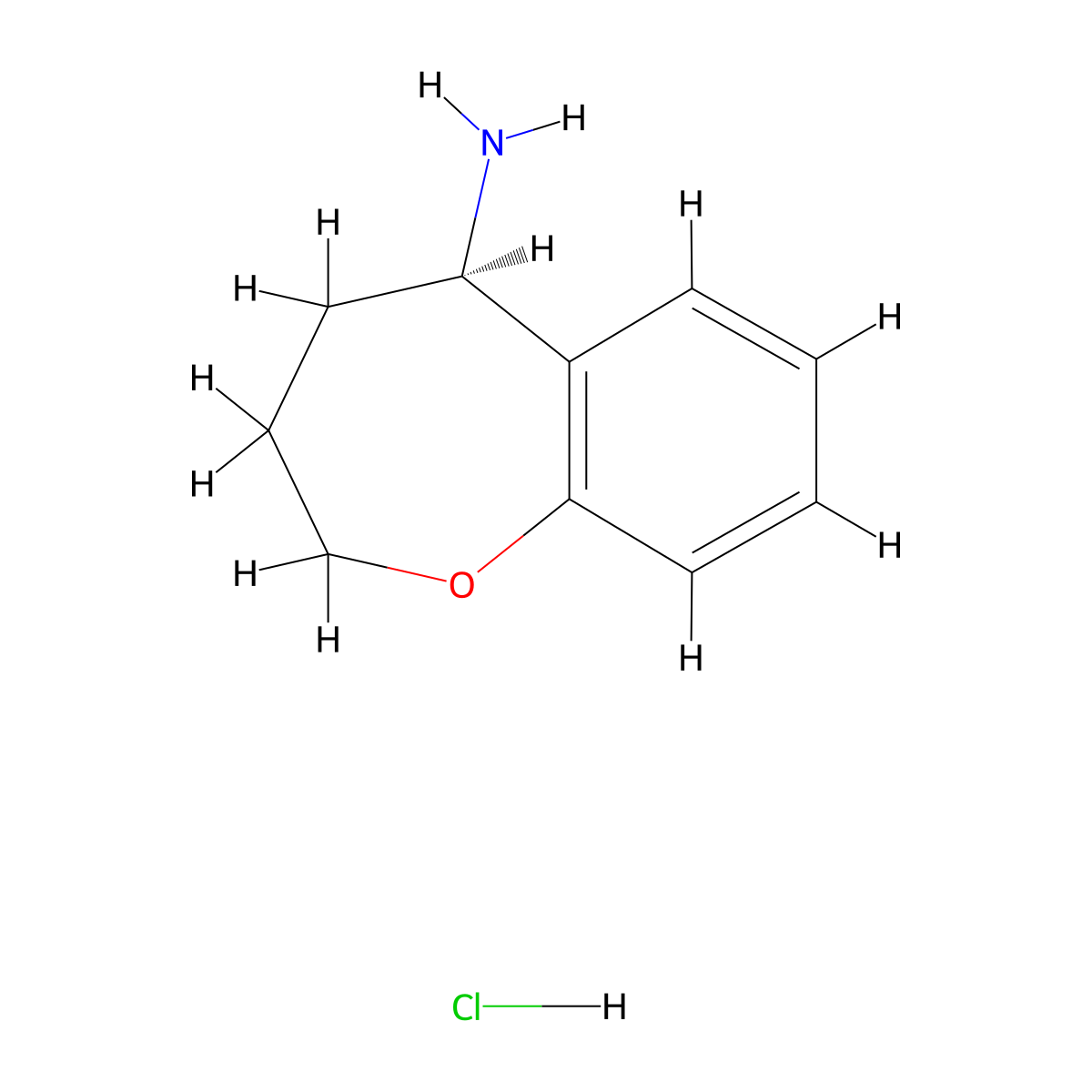 (R)-2,3,4,5-Tetrahydrobenzo[b]oxepin-5-amine hydrochloride molecular structure, CAS 2376144-32-8