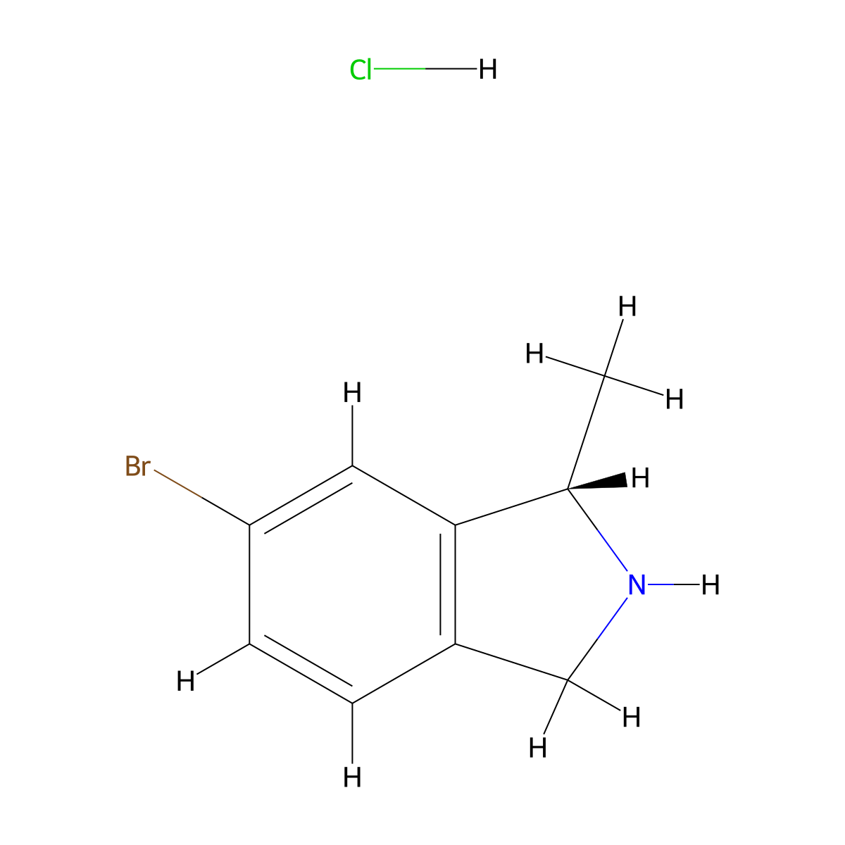 (S)-6-Bromo-1-methyl-2,3-dihydro-1H-isoindole hydrochloride molecular structure, CAS 2376144-37-3